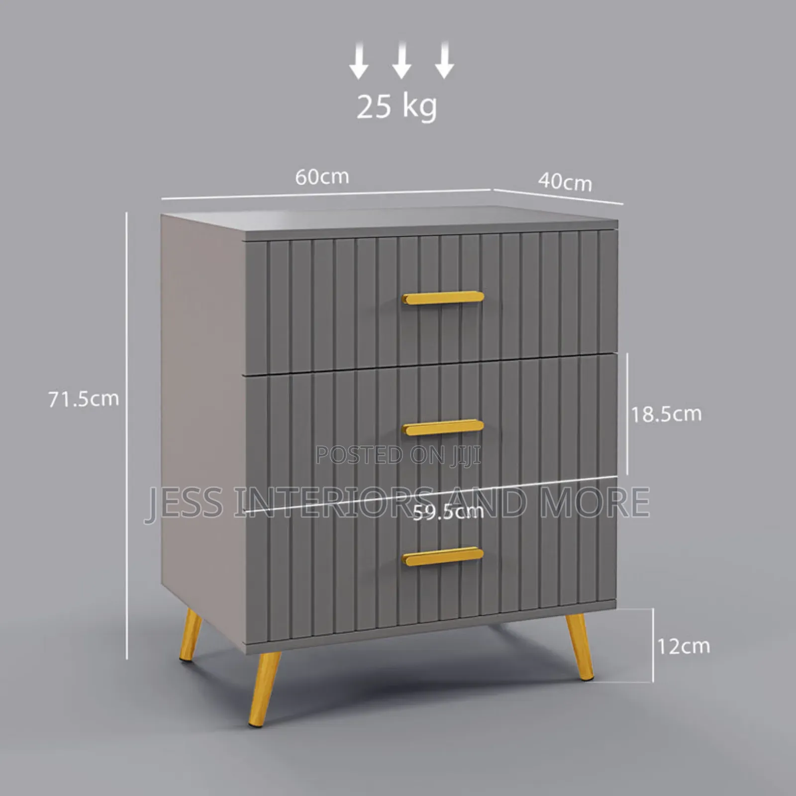 3 Drawer Bedside Table