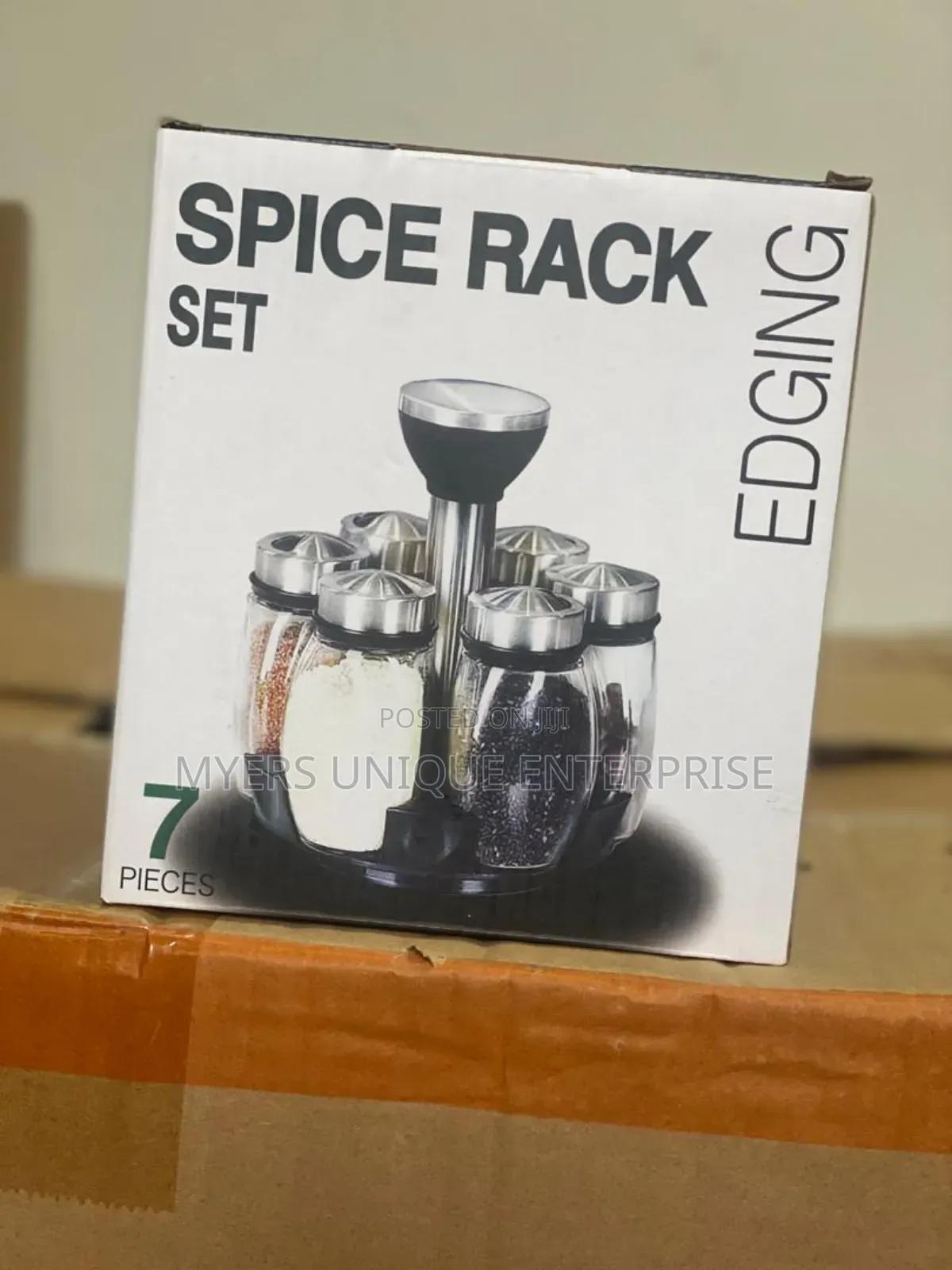Rotating Glass Spice Jar Set 7pcs