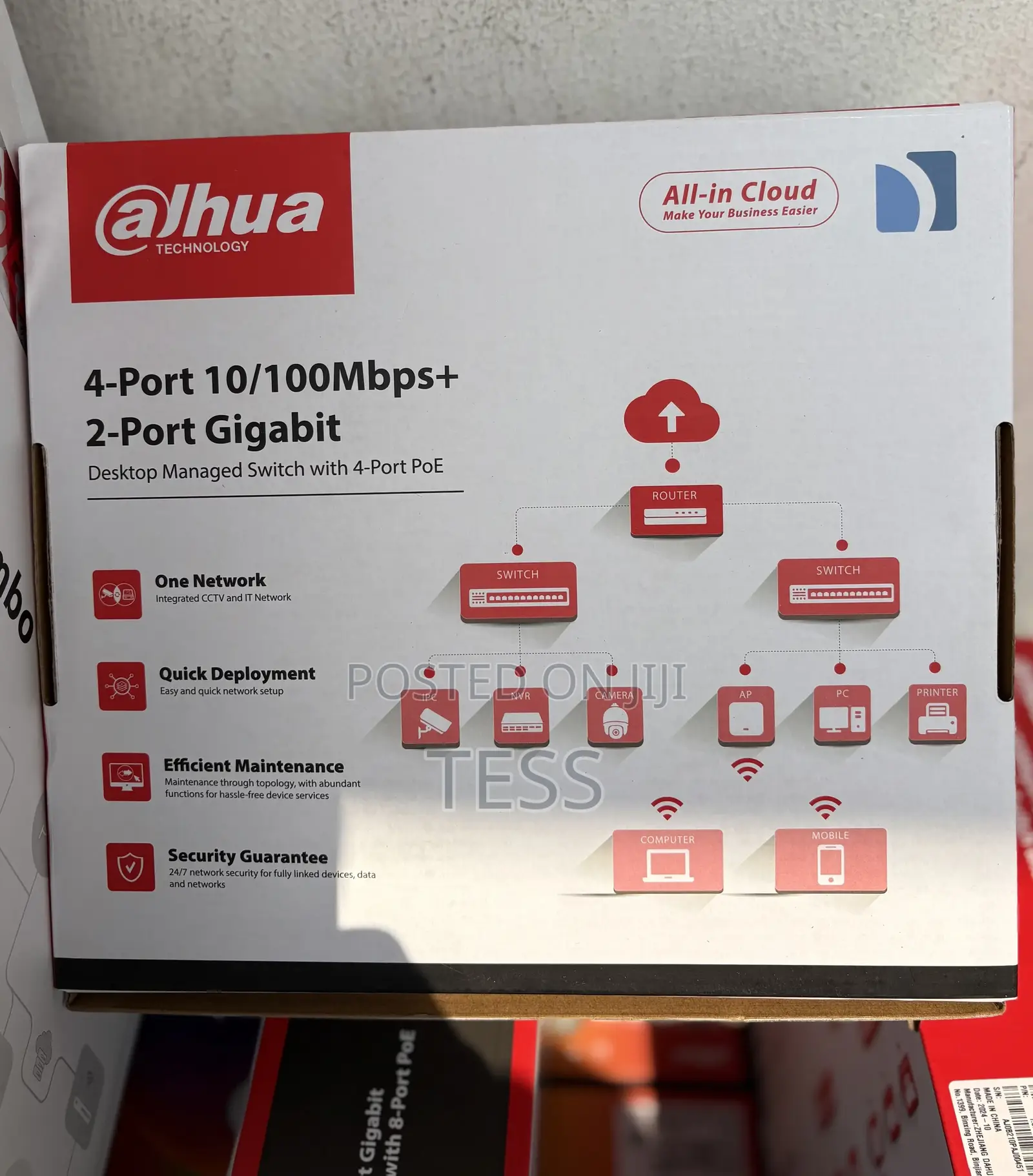 Dahua 4port Poe Managed Desktop Switch Dh-Cs4006-4et-60