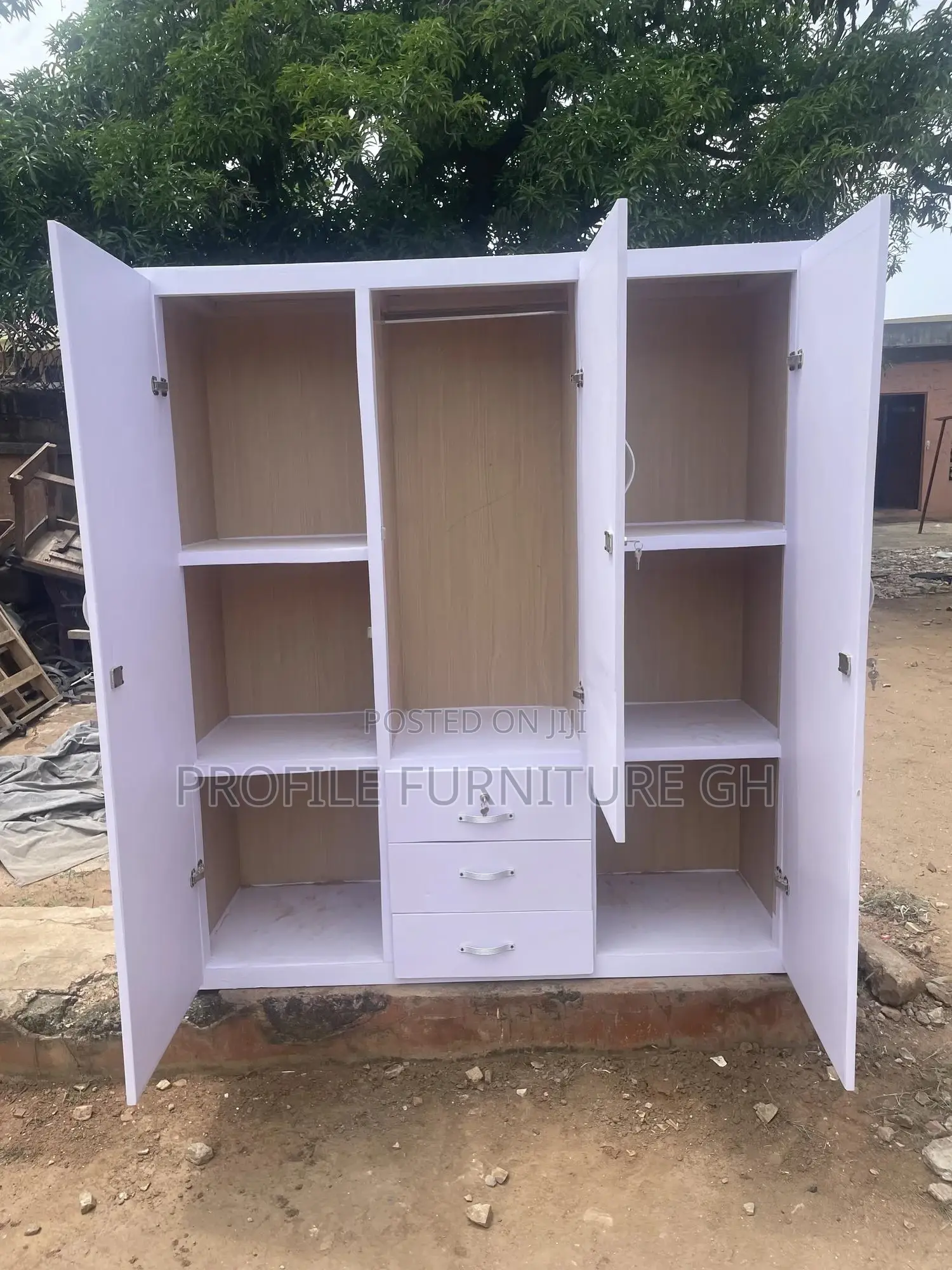 3 Door Wardrobe White