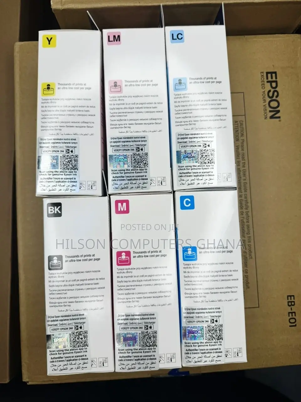 Epson 108 Ecotank Original Ink Bottle - C,Y,M.B.Lc,Lm - Set
