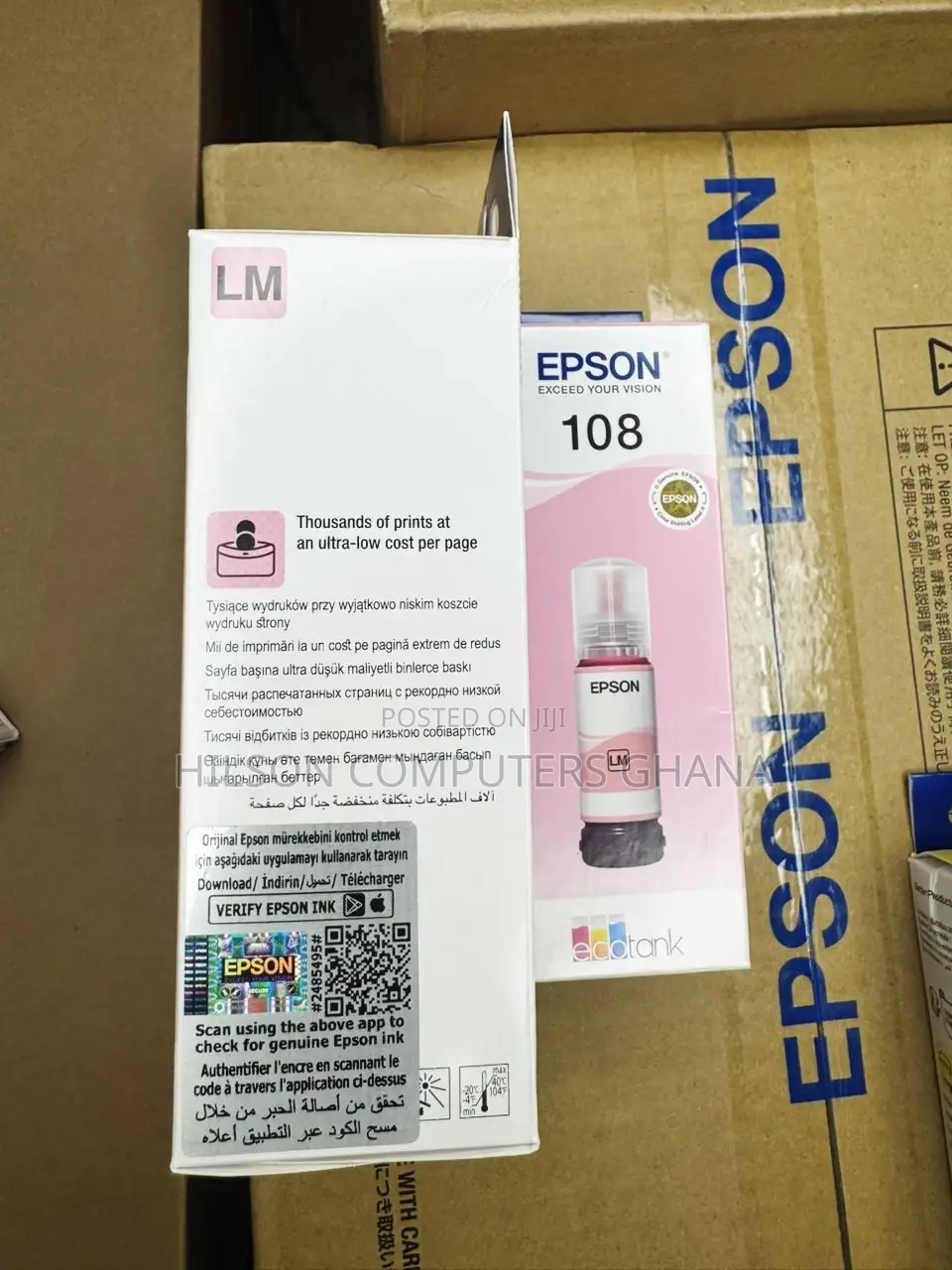 Epson 108 Original Ink Bottle - Light Magenta Lm