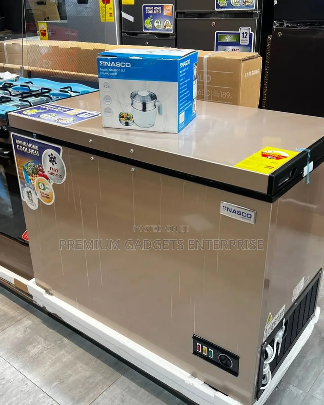 Nasco Gold Colour 288l Chest Freezer, Nas-400fl-g