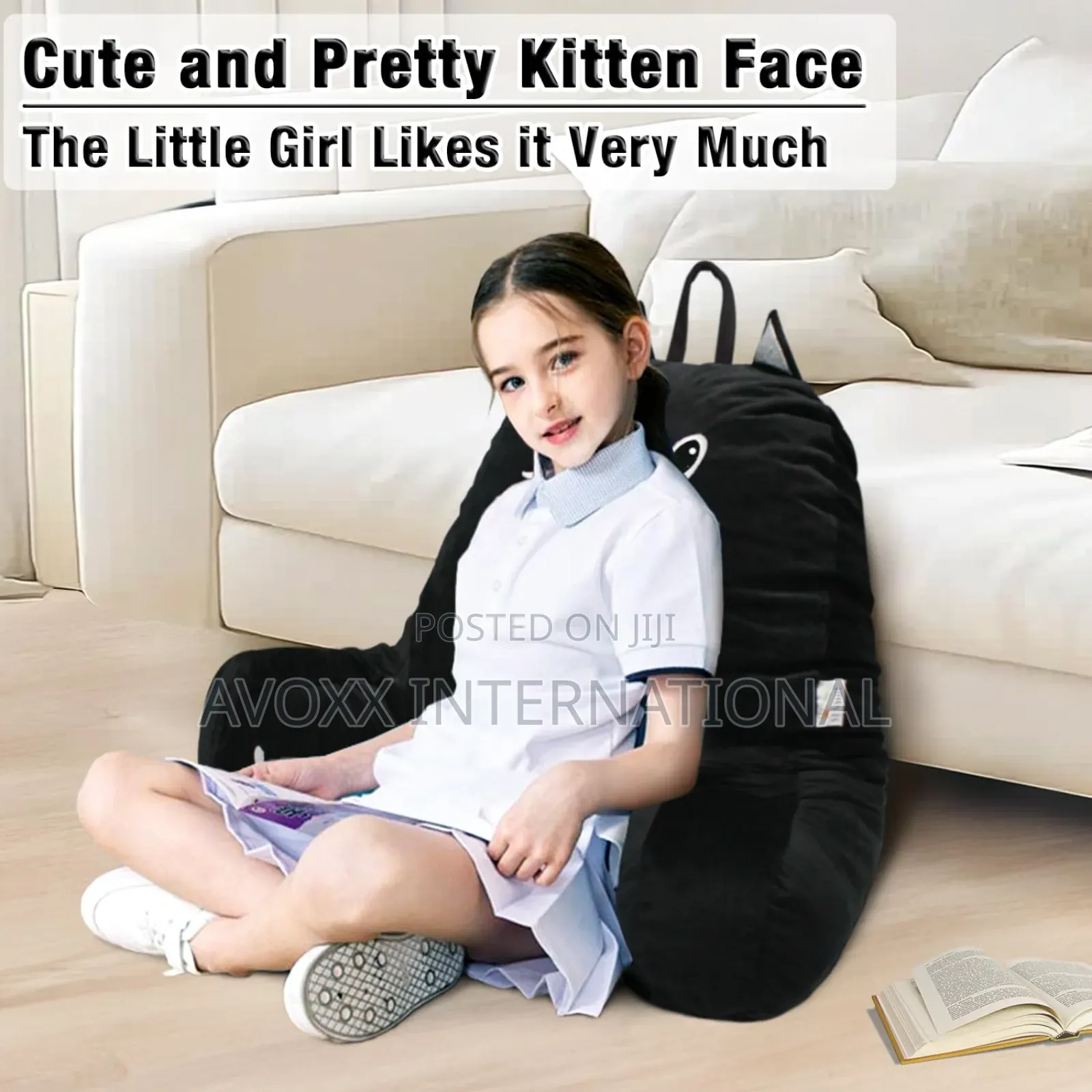 SUNSIDE Kitty Reading Pillow for Sitting in Bed