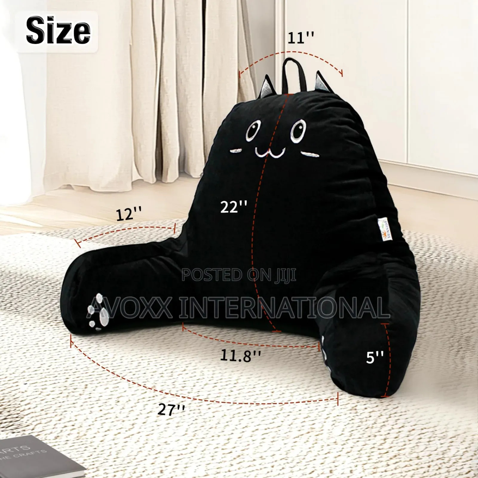SUNSIDE Kitty Reading Pillow for Sitting in Bed
