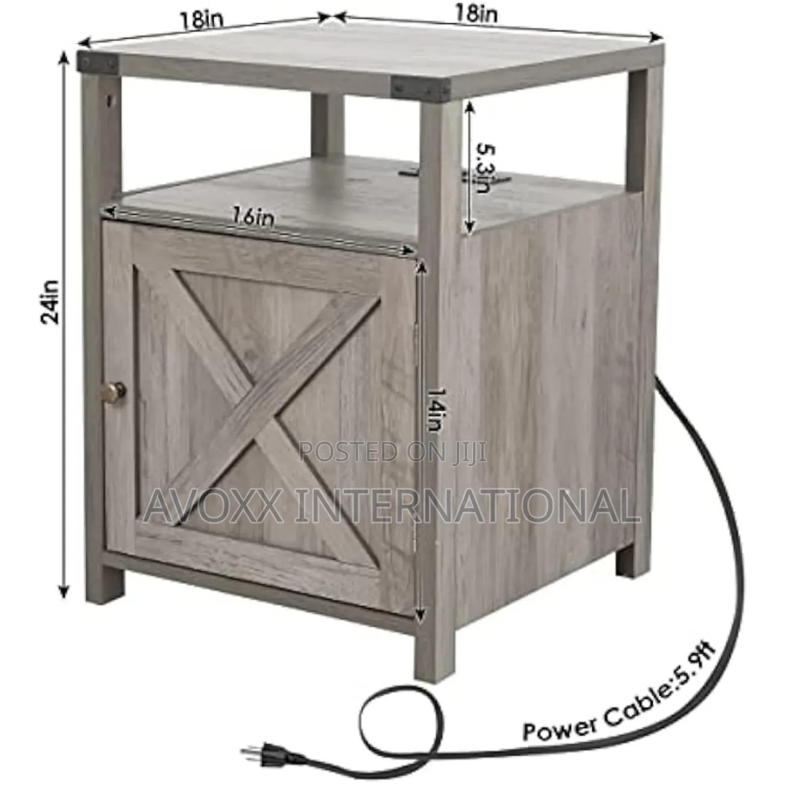 Manufactured Wood Nightstand With Barnes Charging Station