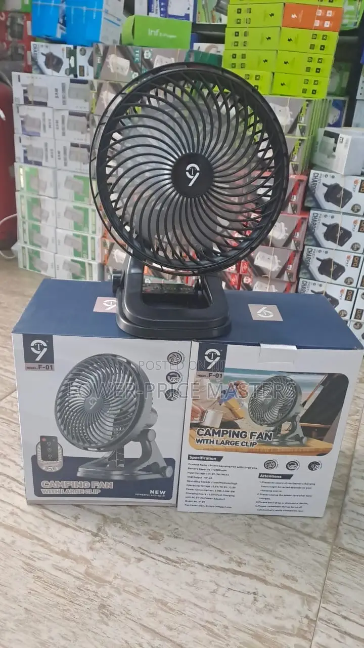 Original Rechargeable Fan With Lights And Charging Ports