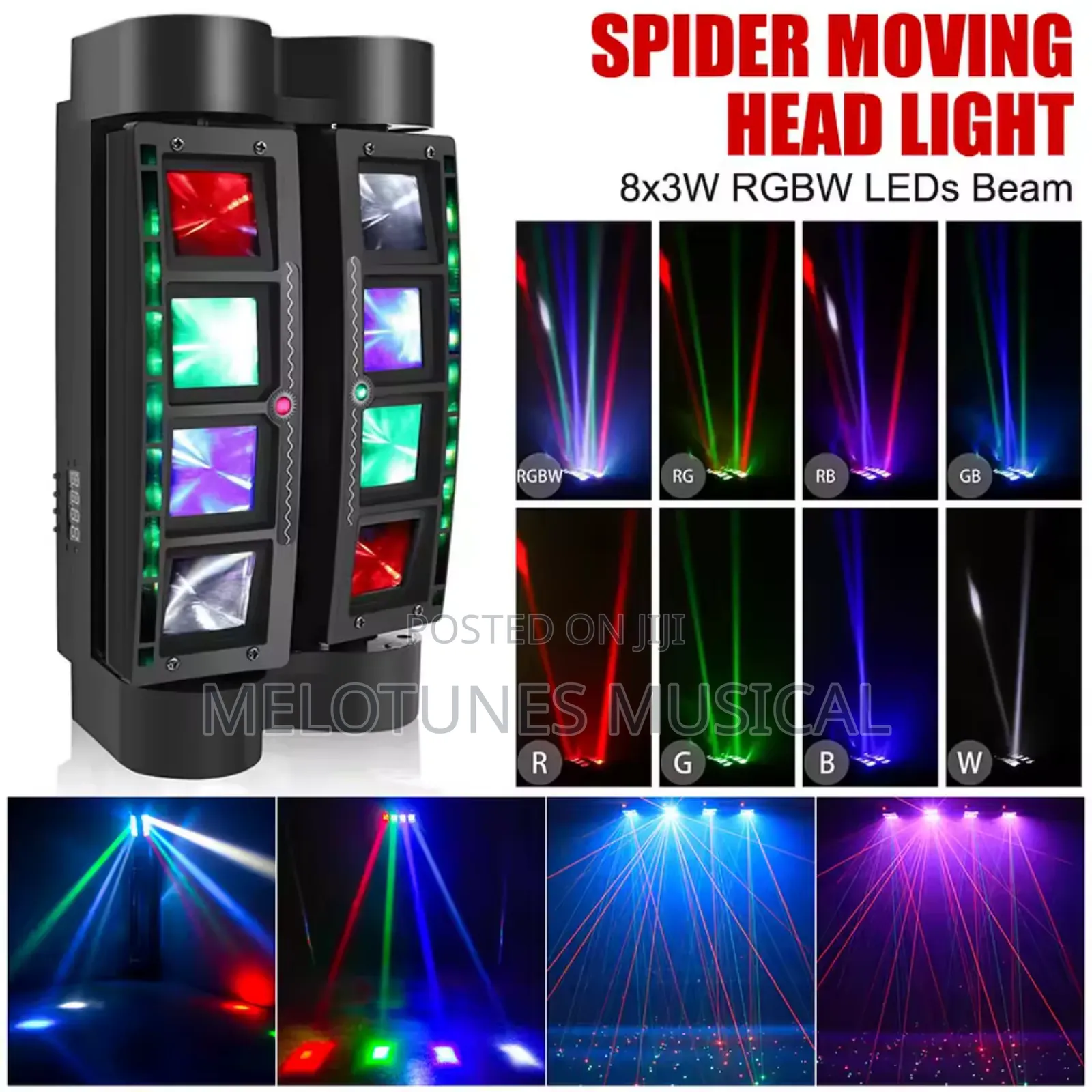 Moving Head, RGBW LED Spider Beam Stage Concert Light