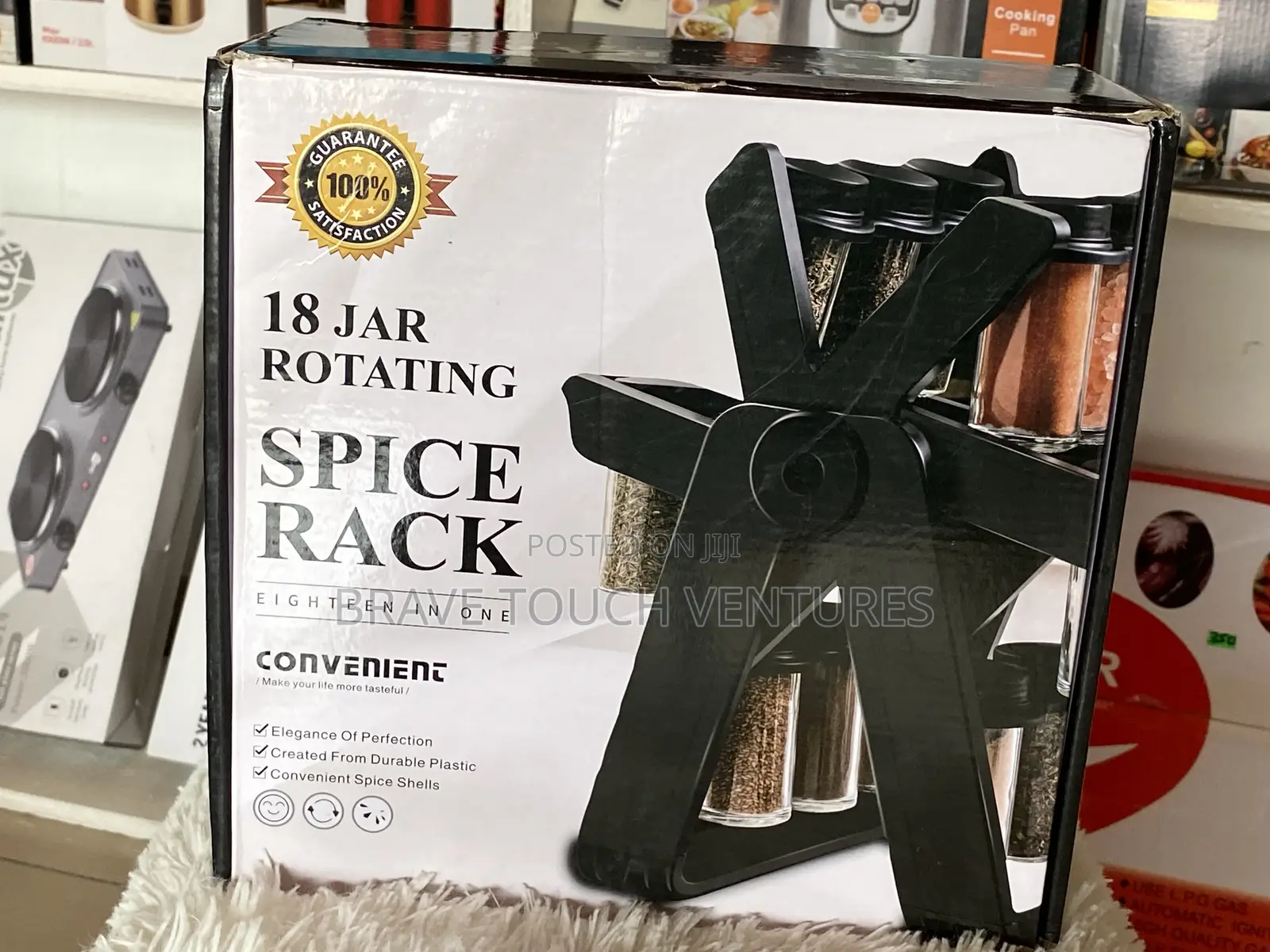 18 Piece Rotating Spice Rack With Jars
