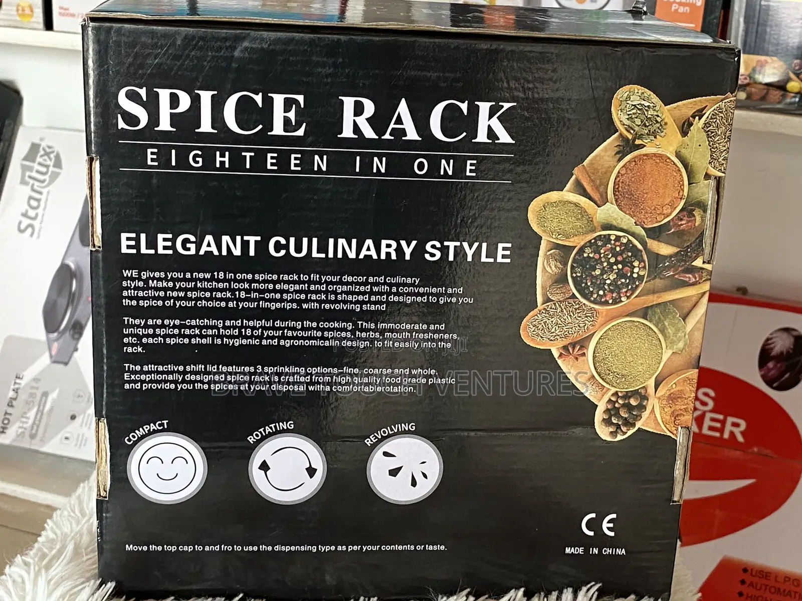 18 Piece Rotating Spice Rack With Jars