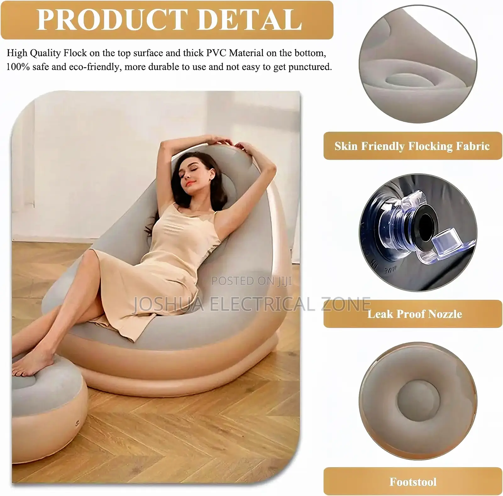 Inflatable Leisure Sofa Chair With Footstool