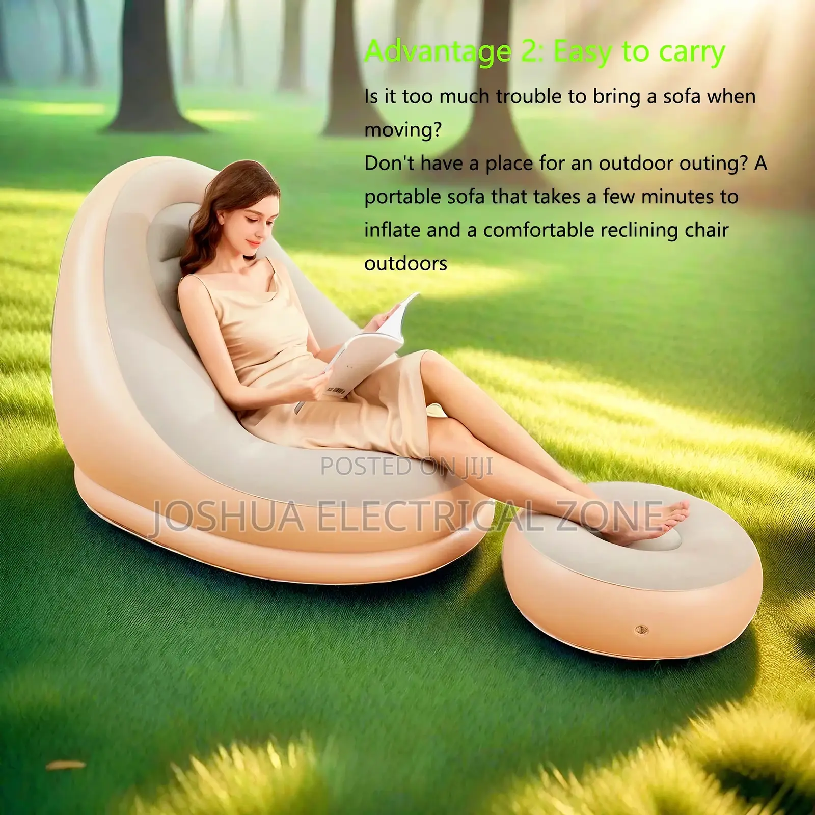 Inflatable Leisure Sofa Chair With Footstool