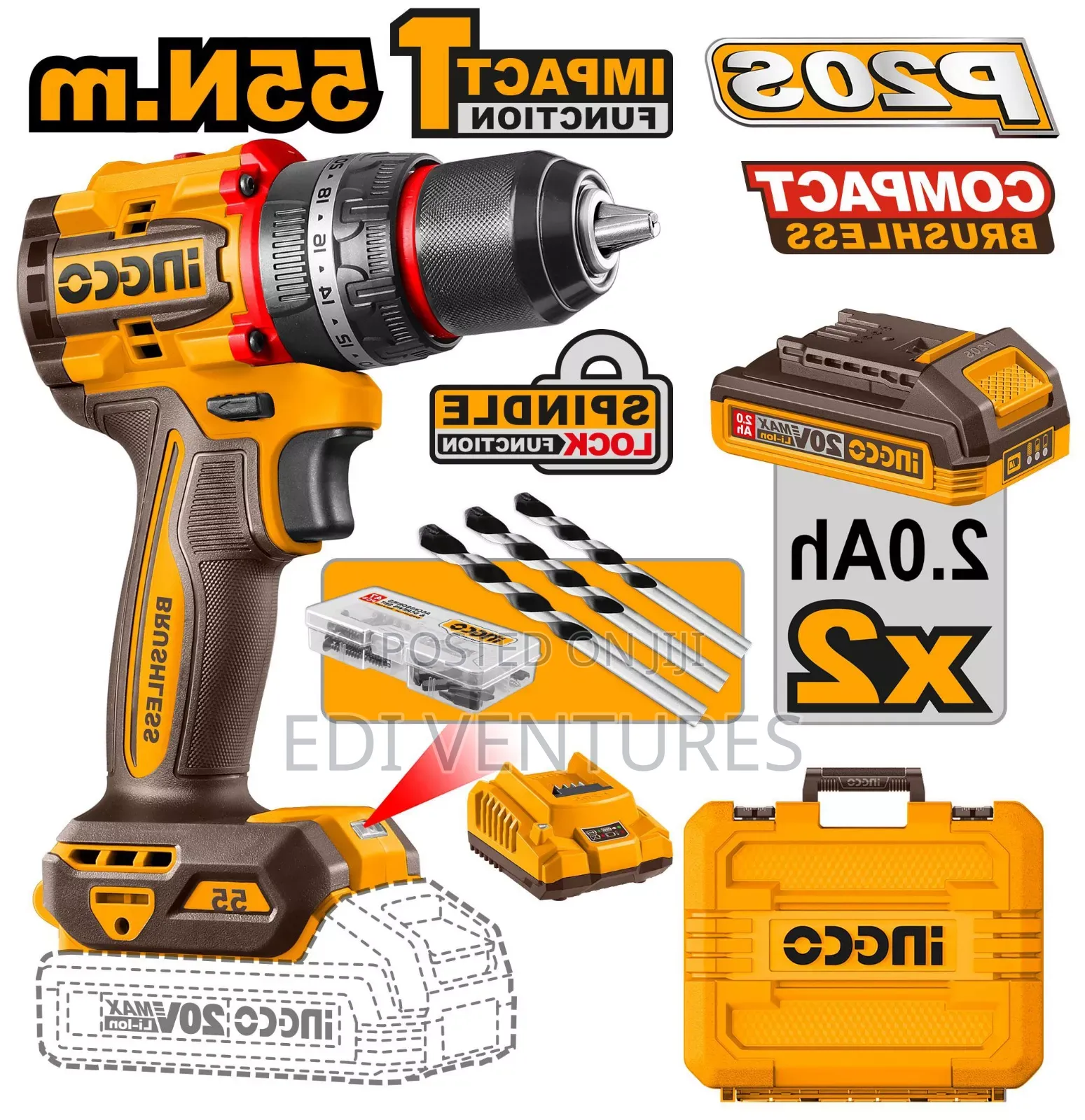 Ingco Compact Brushless Cordless Impact Drill