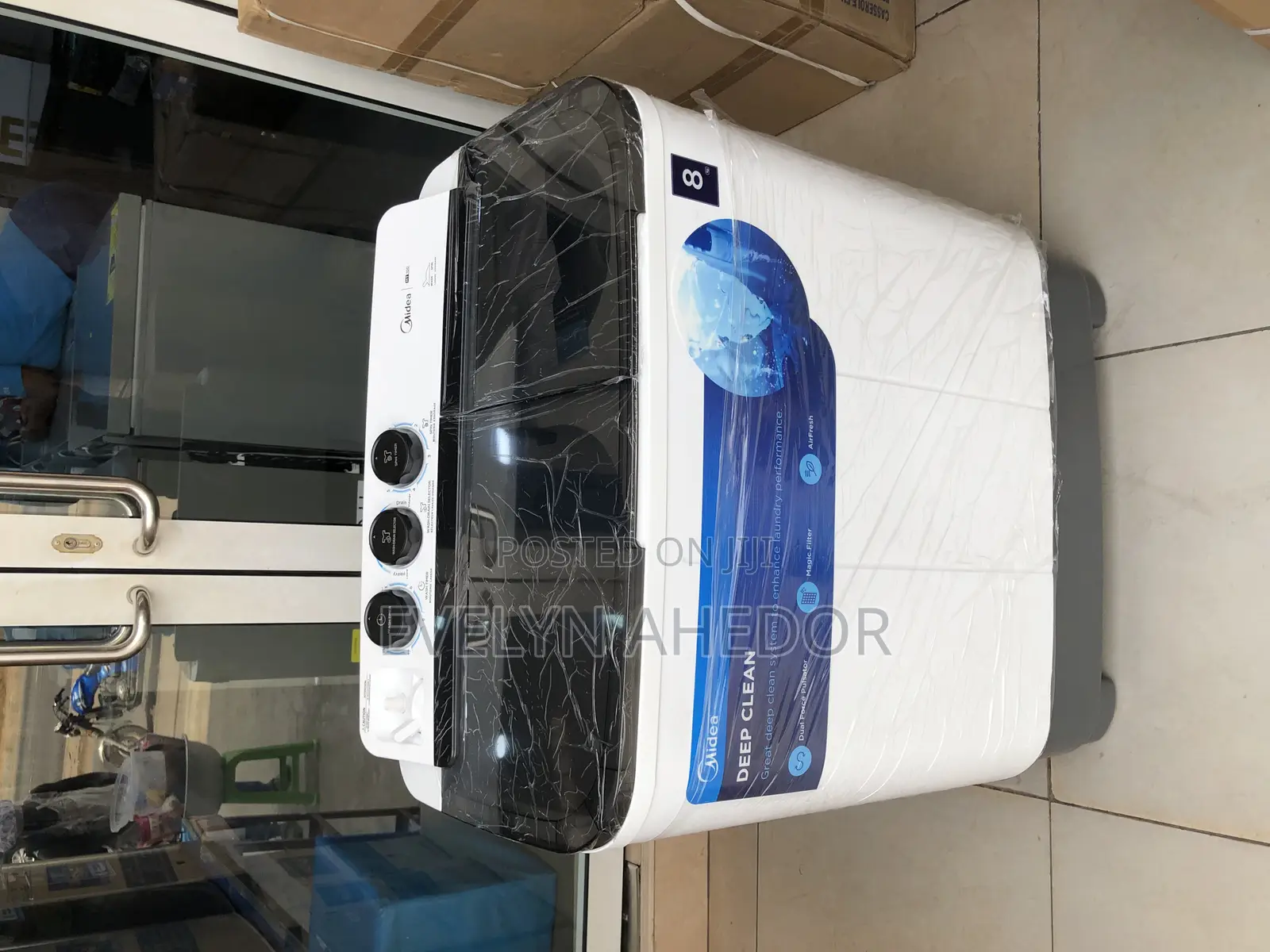 Midea 8 Kg Washing Machine Semi Automatic Top Load Twin Top