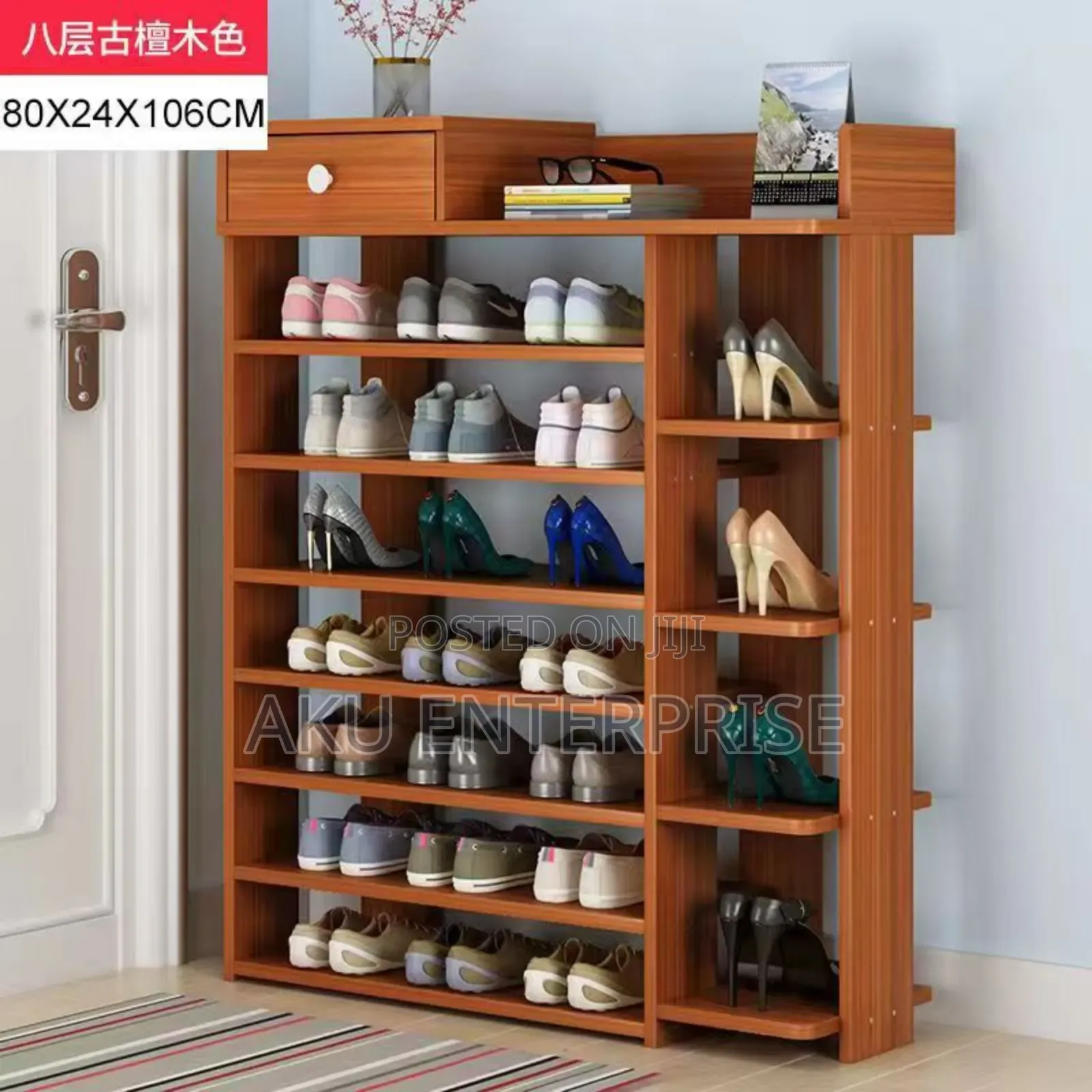 7 Layer Wardrobe Shoe Rack Wooden