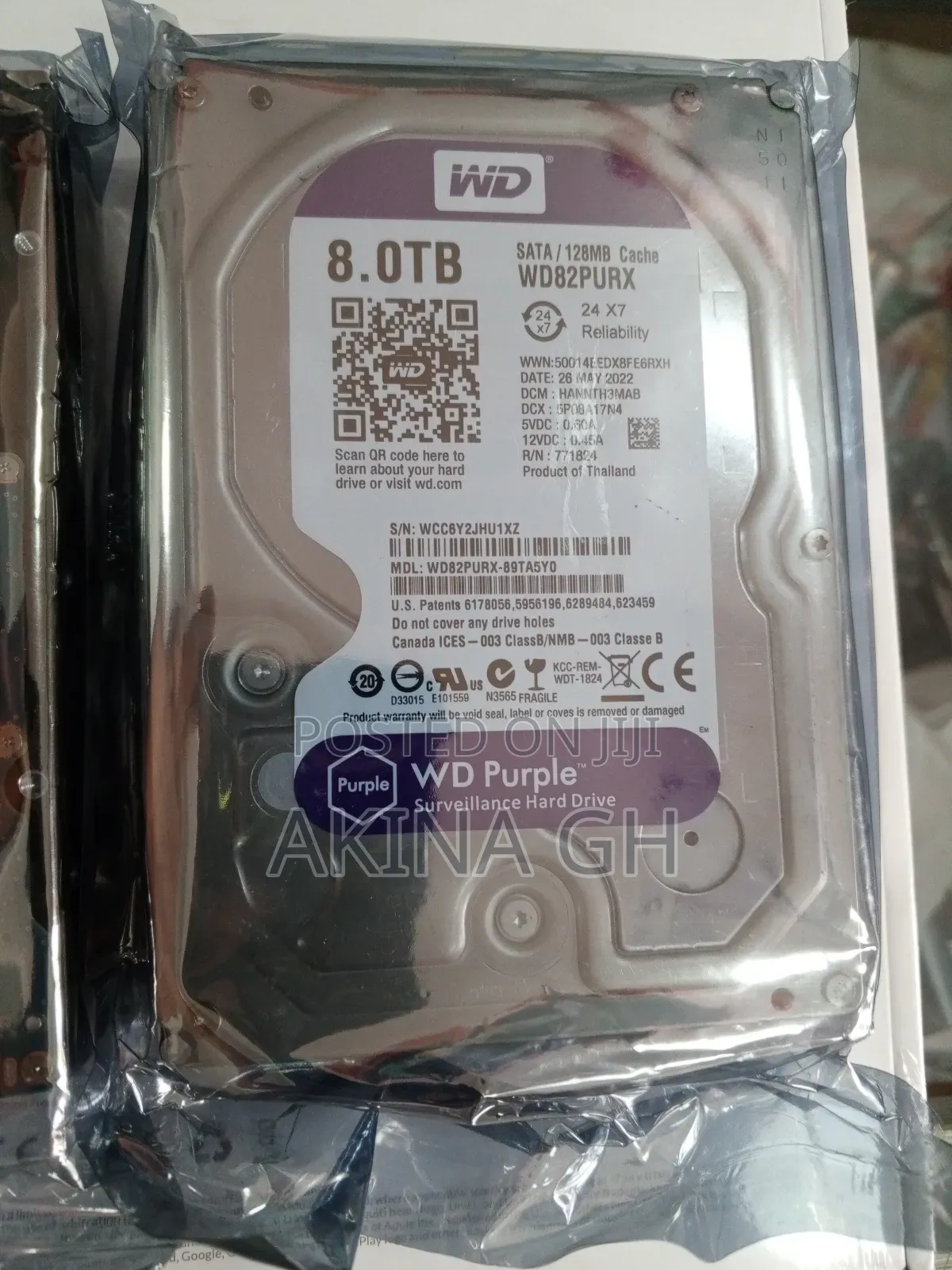 Wd Purple 8tb Surveillance HDD for CCTV