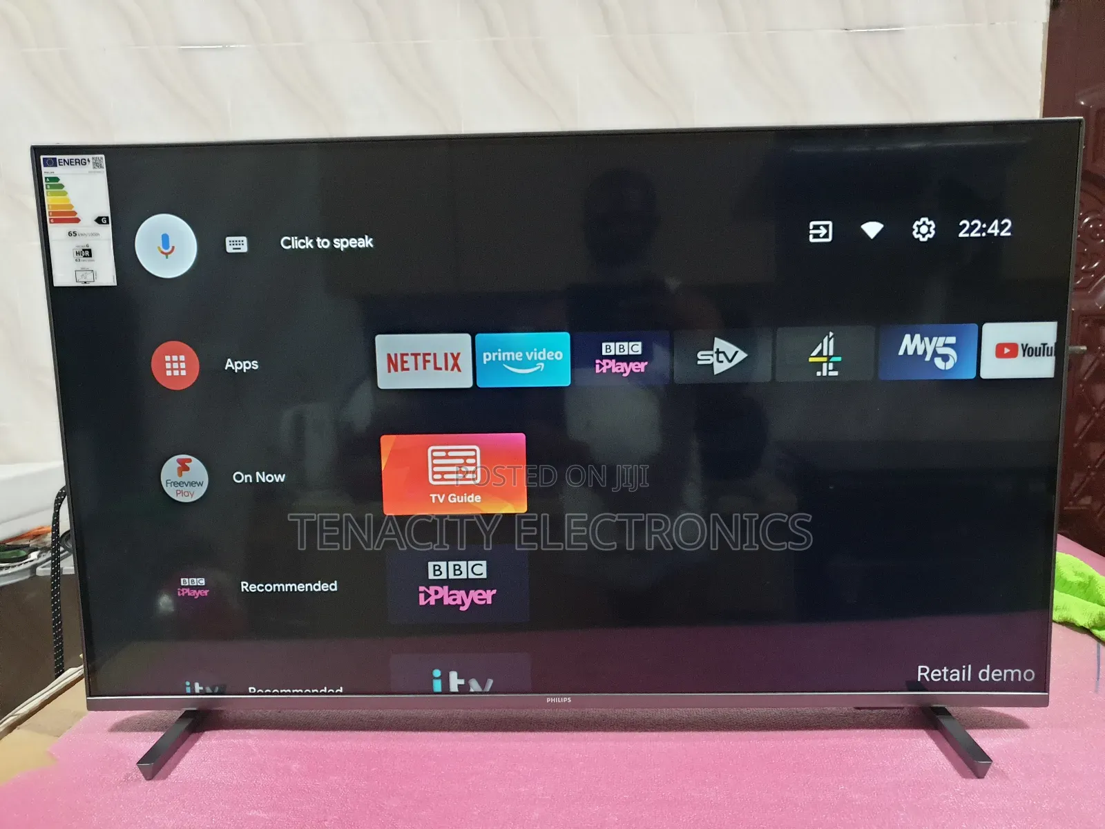 New 43"Philips Android Uhd HDR Smart Satellite Tv