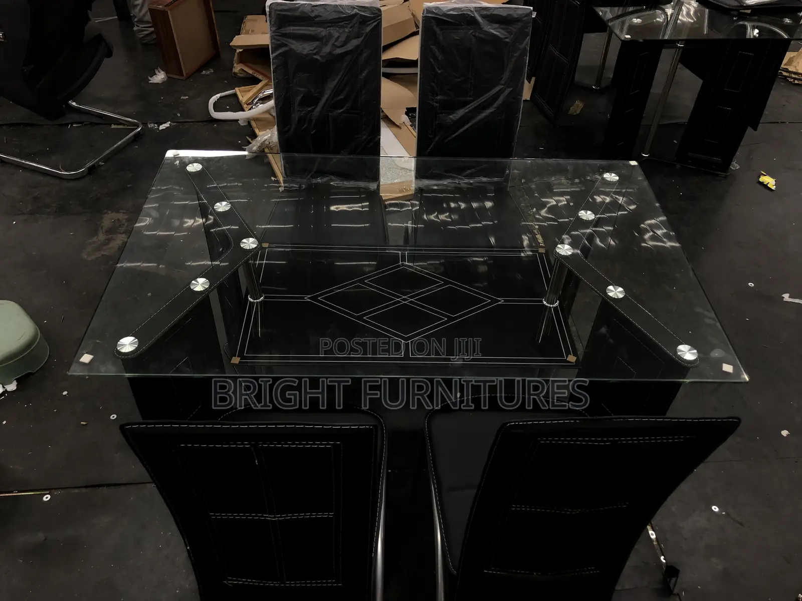 Quality Glass Dining Table With Four Chairs