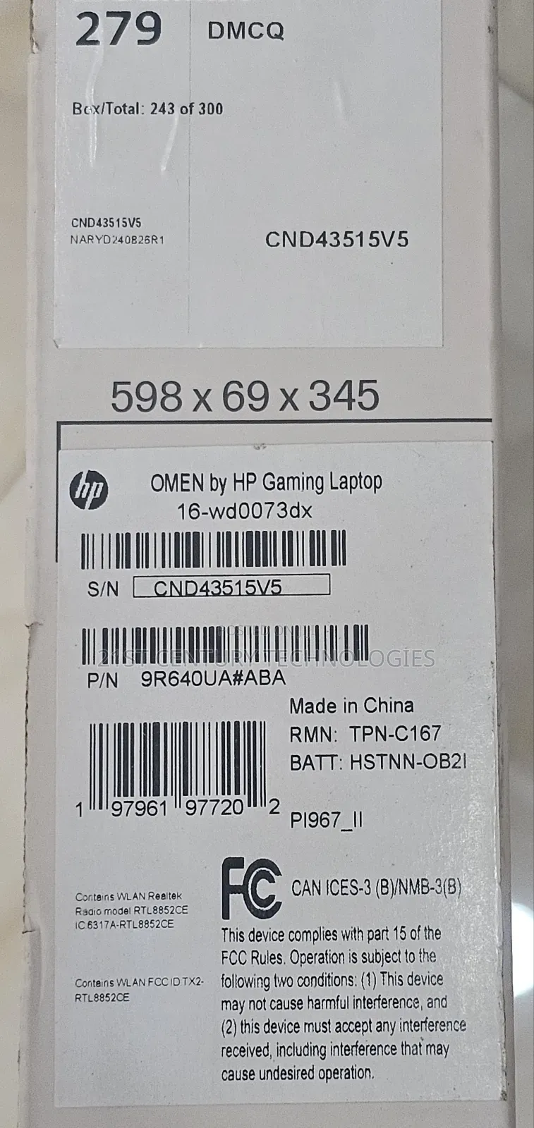 New Laptop HP Omen 16 16GB Intel Core i7 SSD 1T