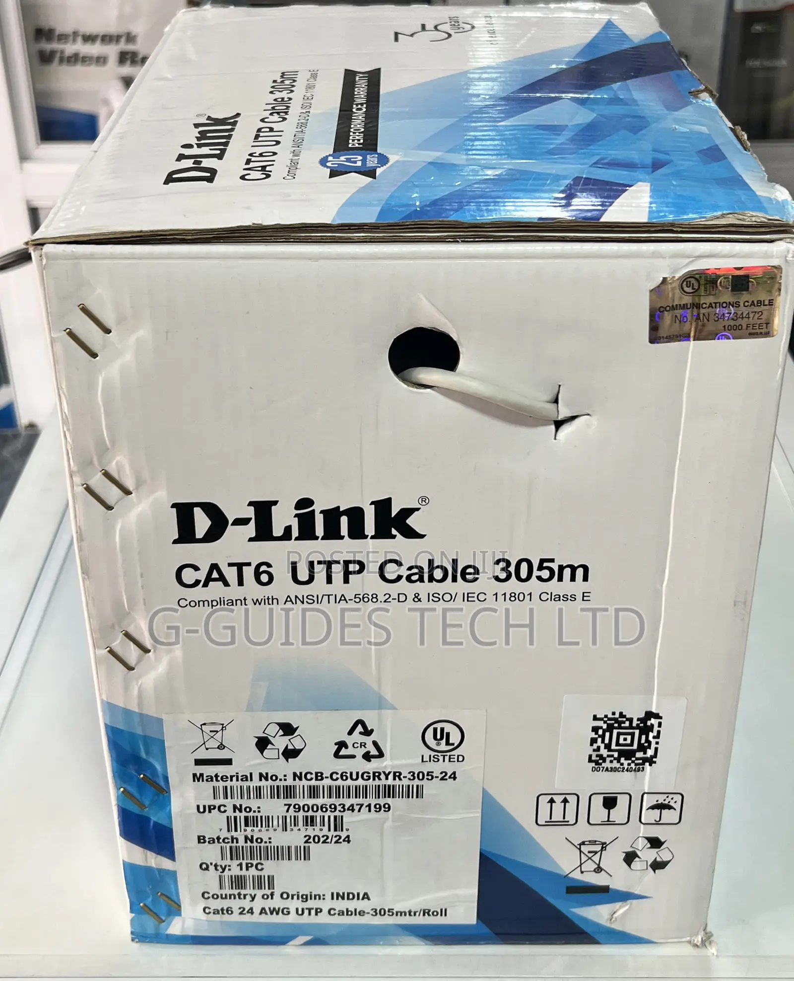 D-Link Cat6 Utp Cable 305m, D-Link Cat6 Utp Cable 305m 24awg