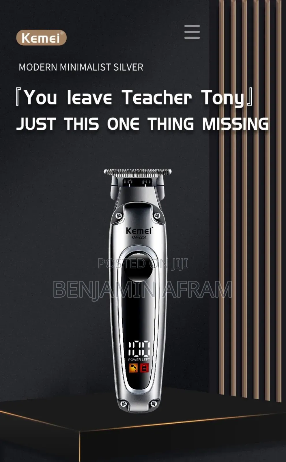 Professional Rechargeable Hair Trimmer KM-2261