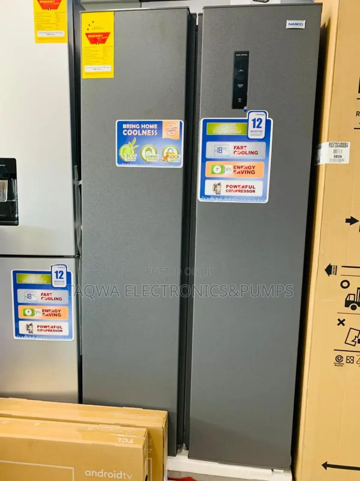 Nasco Metallic Silver Side by Side Refrigerator