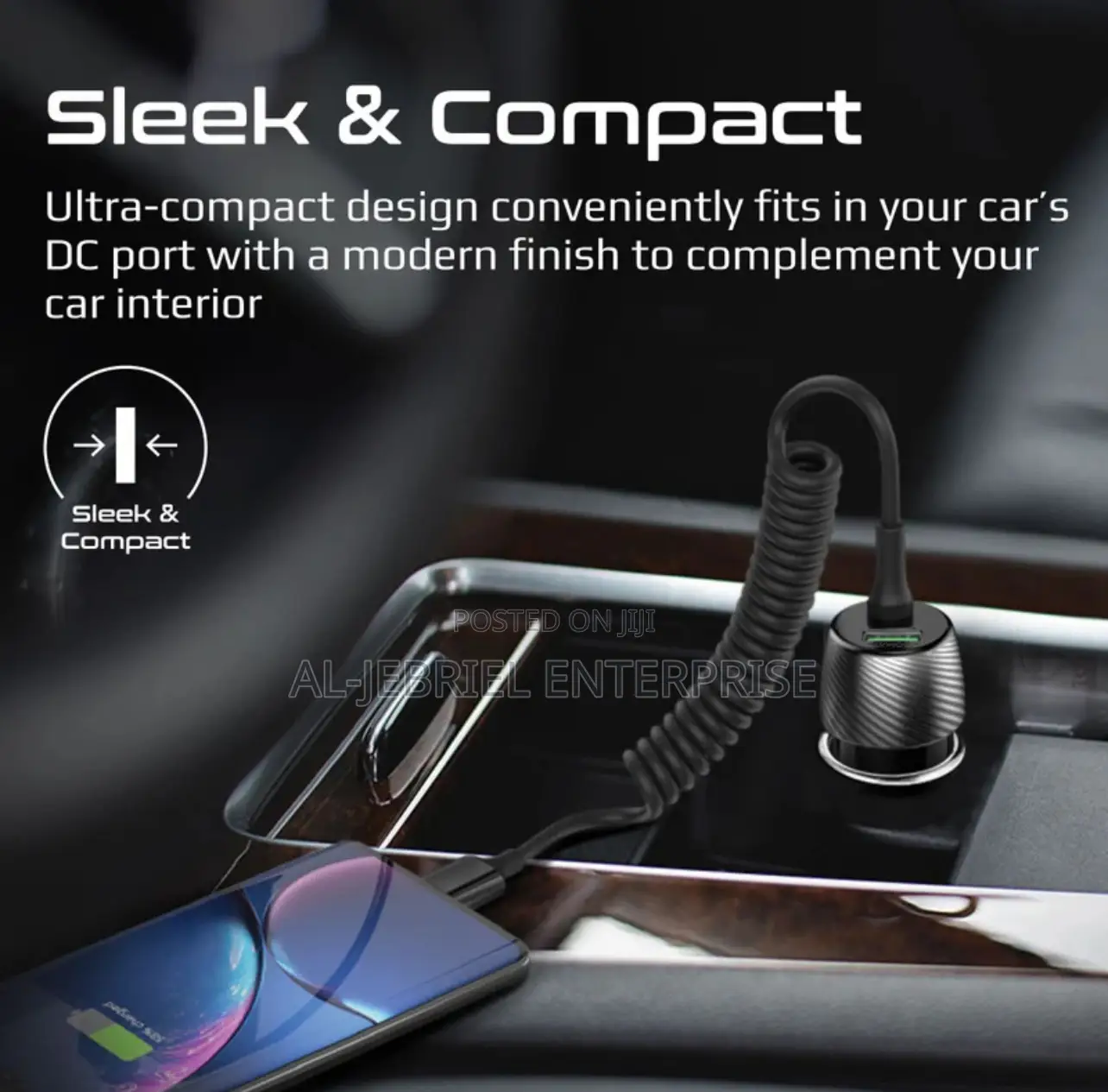 Promate Powerdrive-33pdc QC Car Charger With USB-C Cable