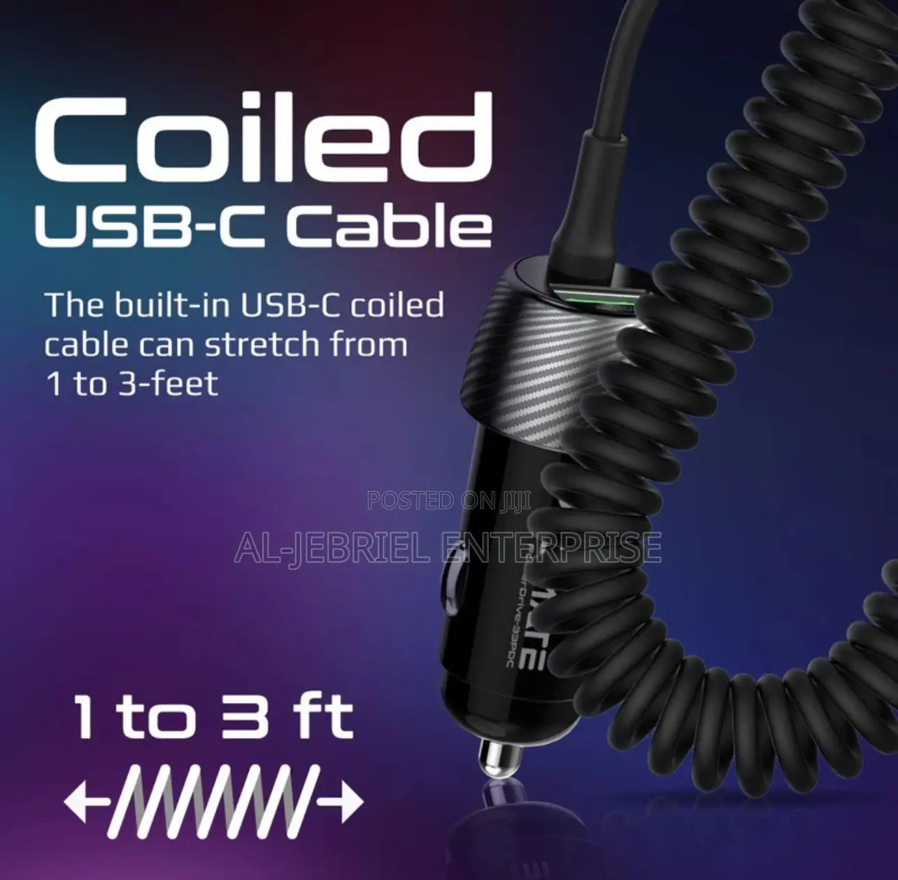 Promate Powerdrive-33pdc QC Car Charger With USB-C Cable
