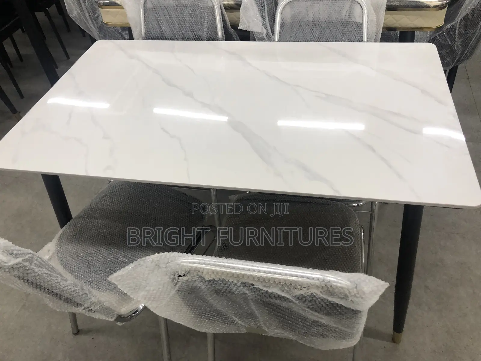 Dining Table With Four Chairs (4in1) Marble Top