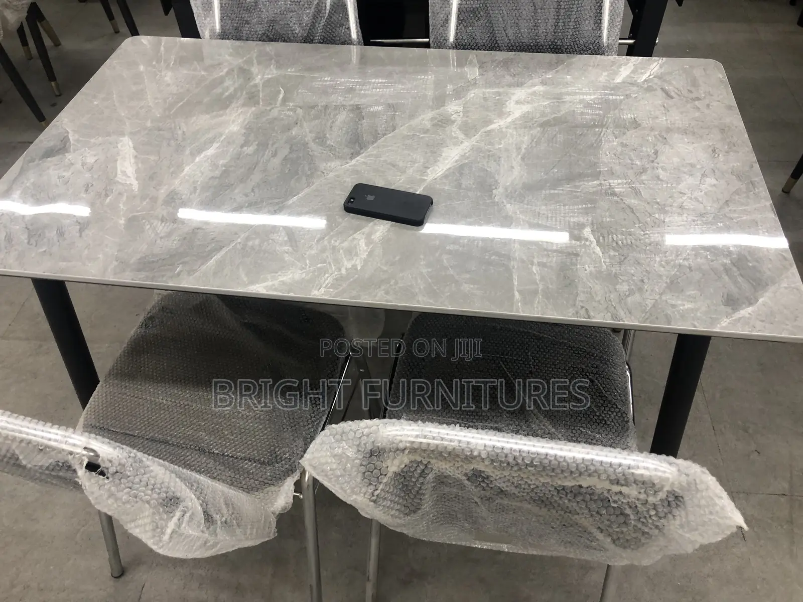 Dining Table With Four Chairs (4in1) Marble Top
