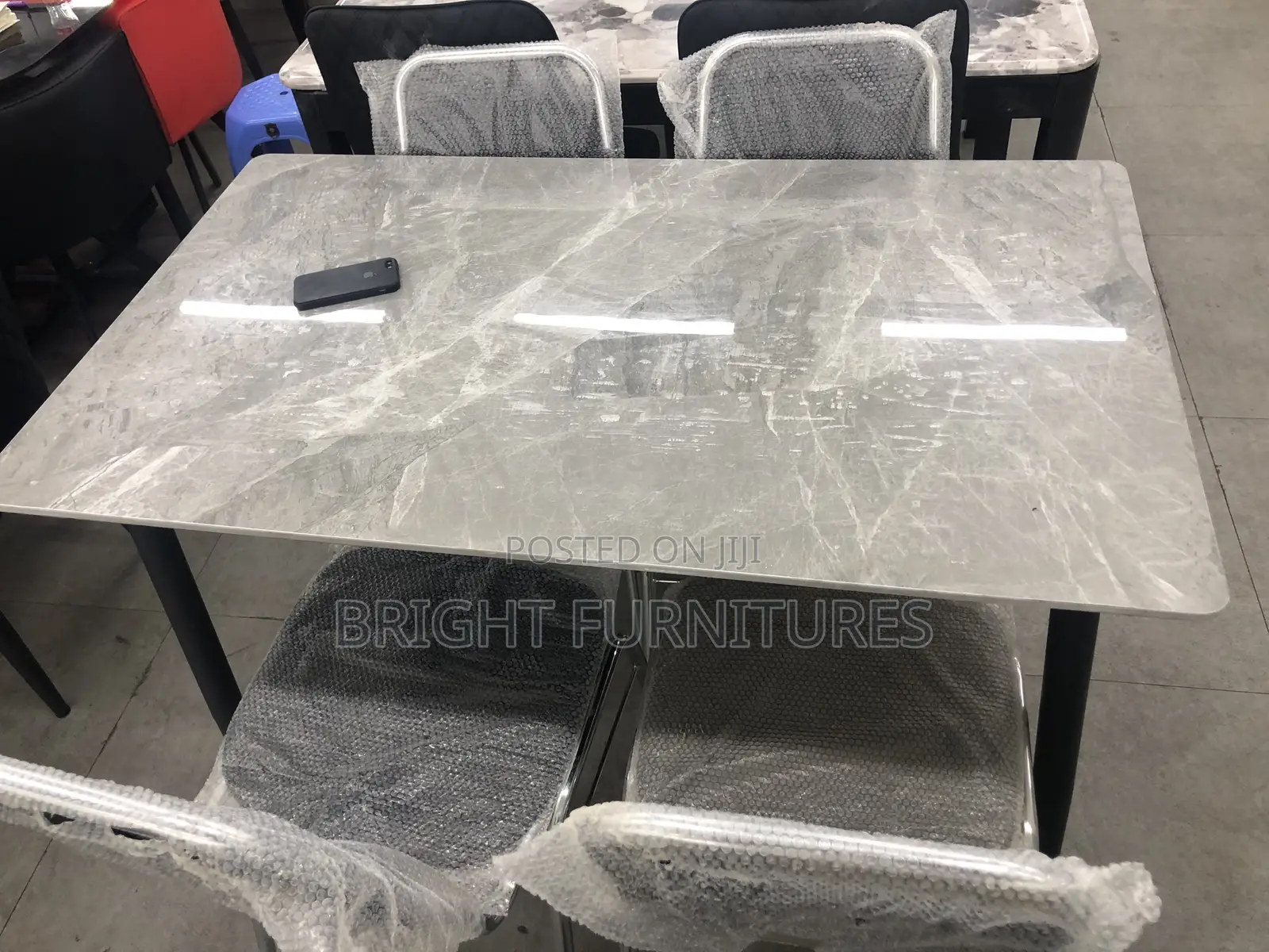 Dining Table With Four Chairs (4in1) Marble Top