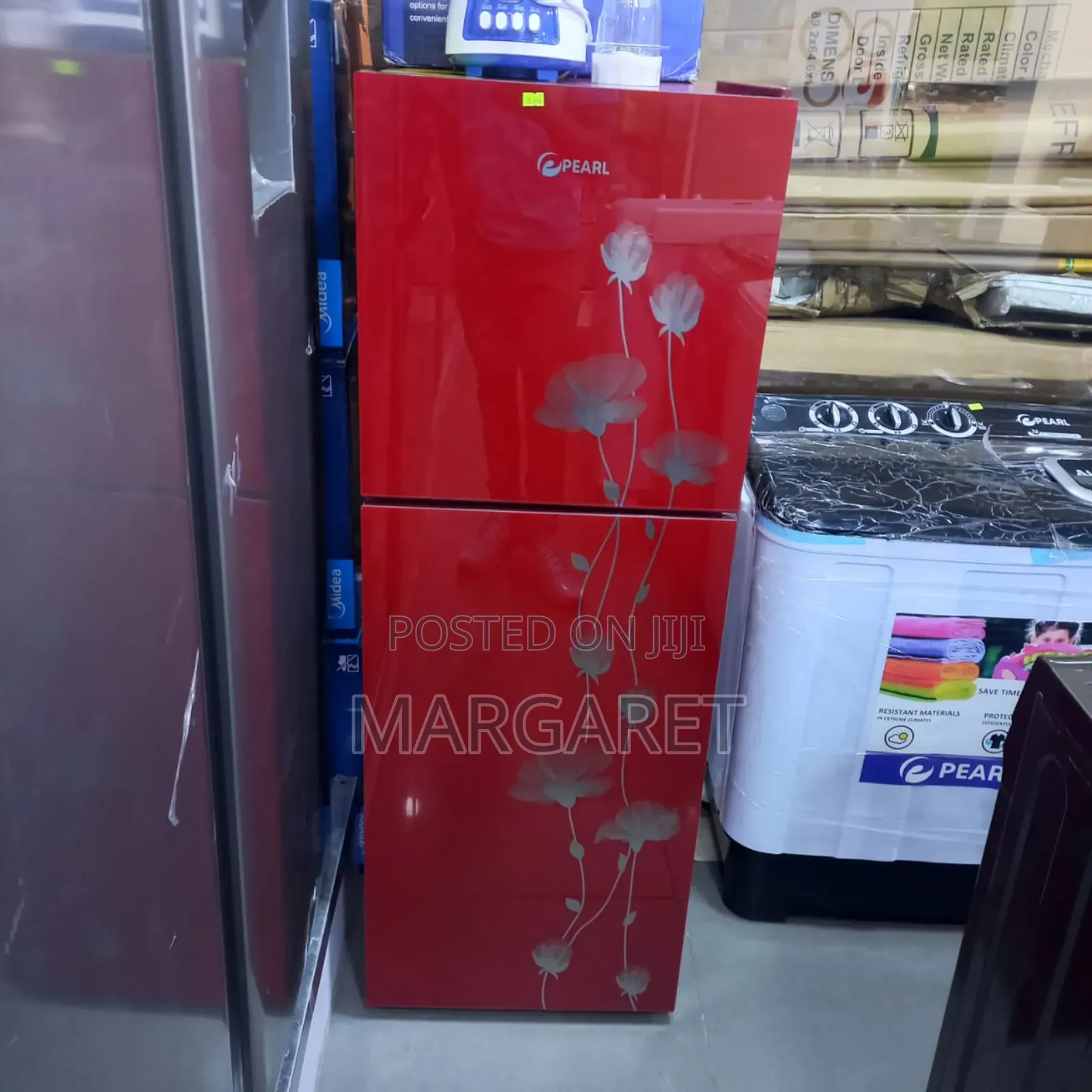 Red Rose Pearl Double Door Fridge