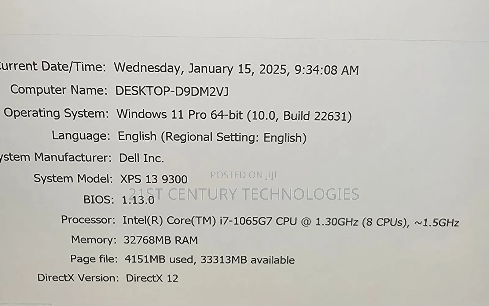 Laptop Dell XPS 13 9310 32GB Intel Core I7 SSD 1T