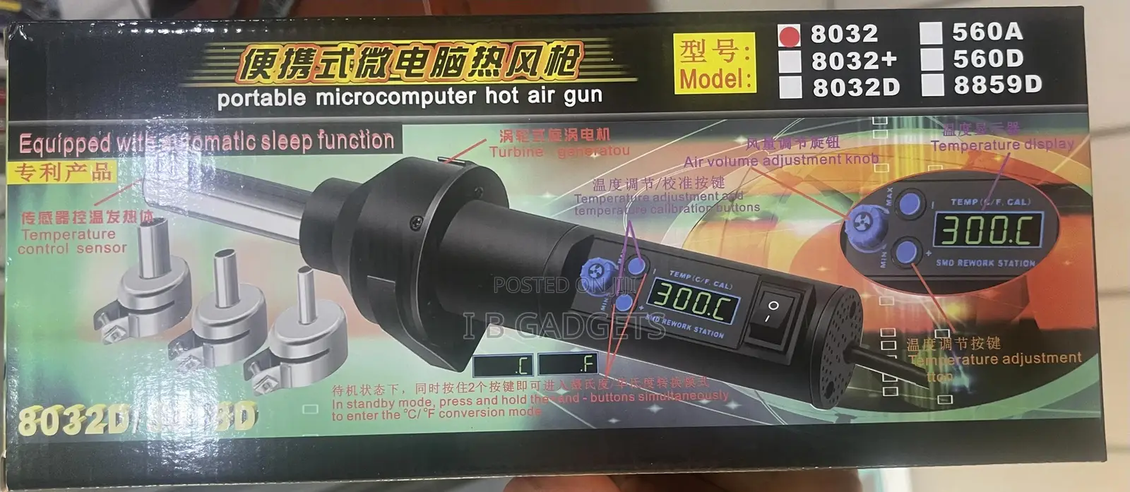 Portable Microcomputer Hot Air Gun