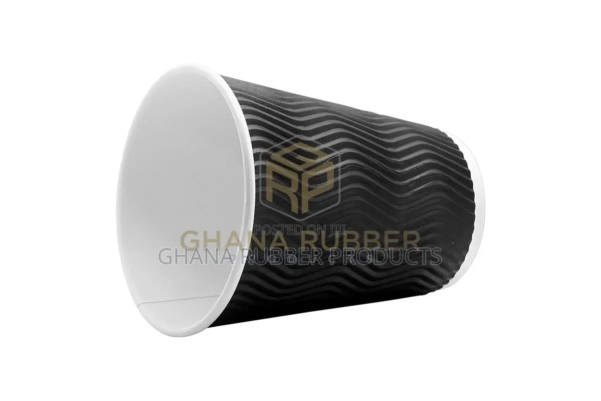 Ripple Paper Cups 12oz Black (No Lids) (500pcs)