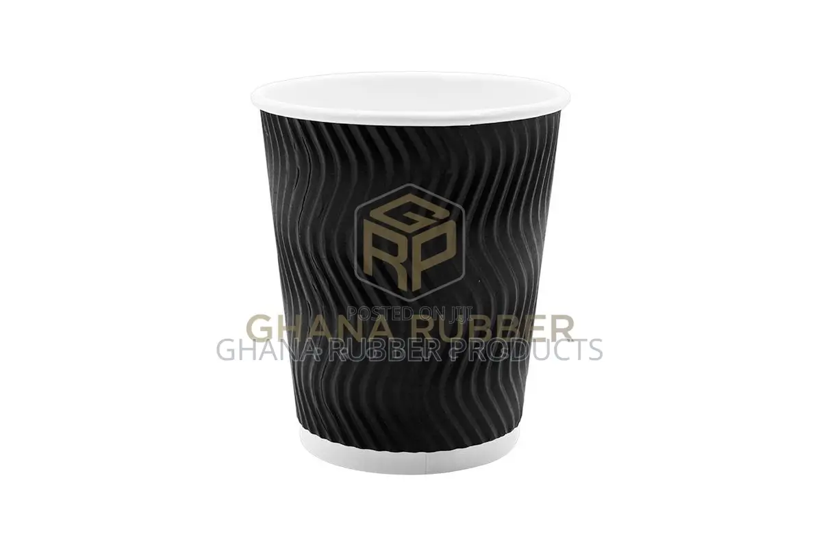 Ripple Paper Cups 8oz Black (No Lids) (500pcs)