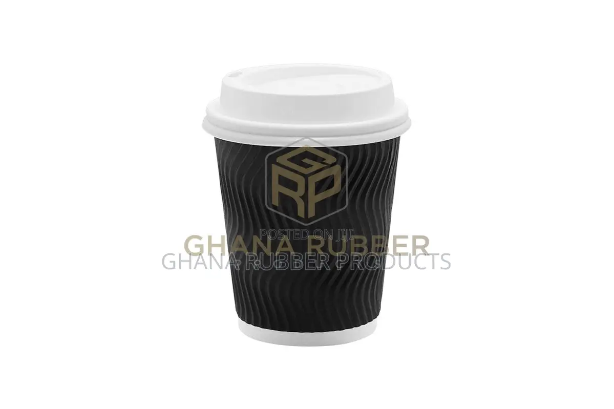Ripple Paper Cups + Lids 8oz Black (1000pcs)