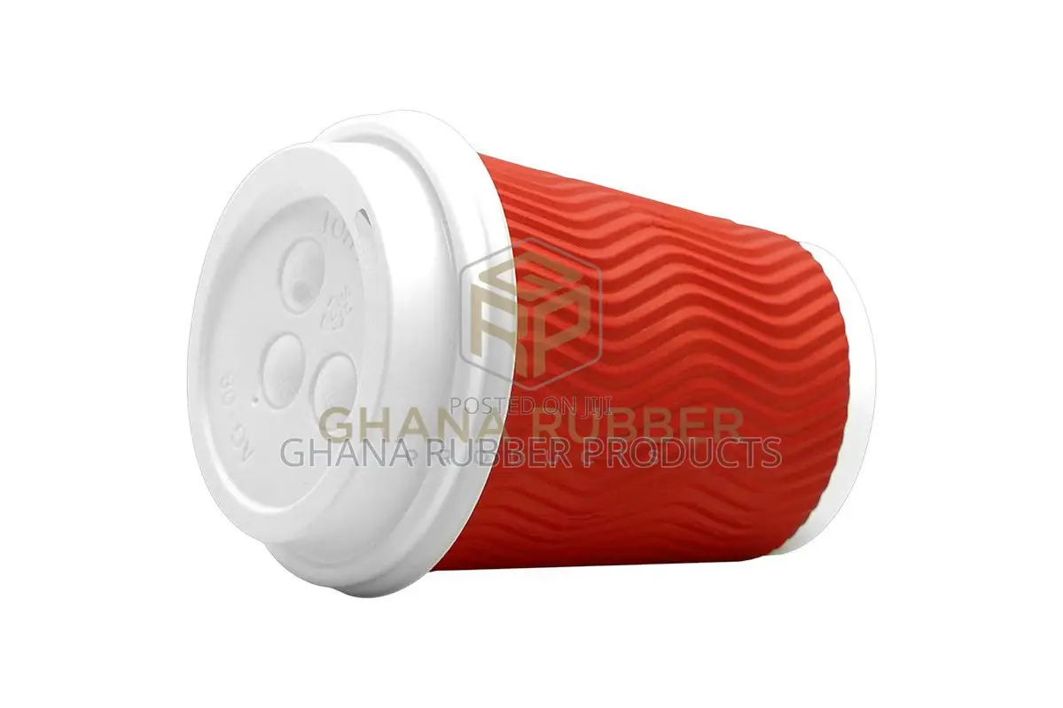 Ripple Paper Cups + Lids 8oz Red (1000pcs)