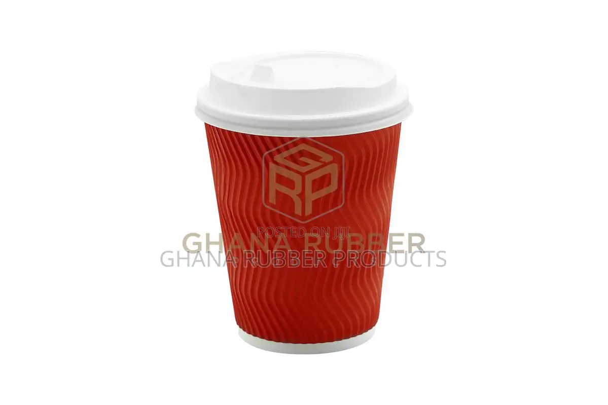Ripple Paper Cups + Lids 12oz Red (1000pcs)