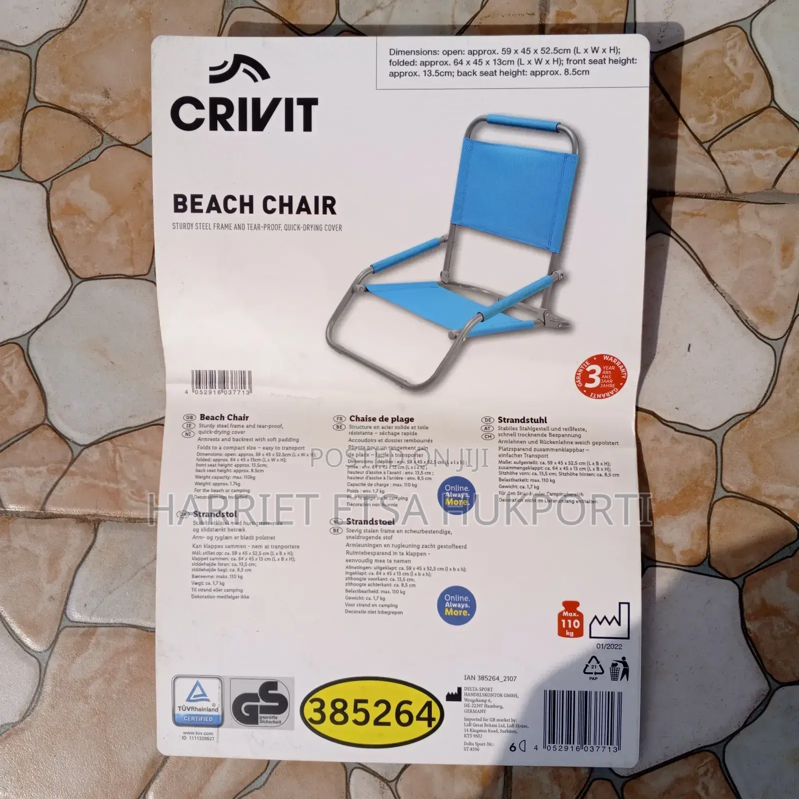 Brand New Crivit Outdoor Beach/Pool Chair From Uk