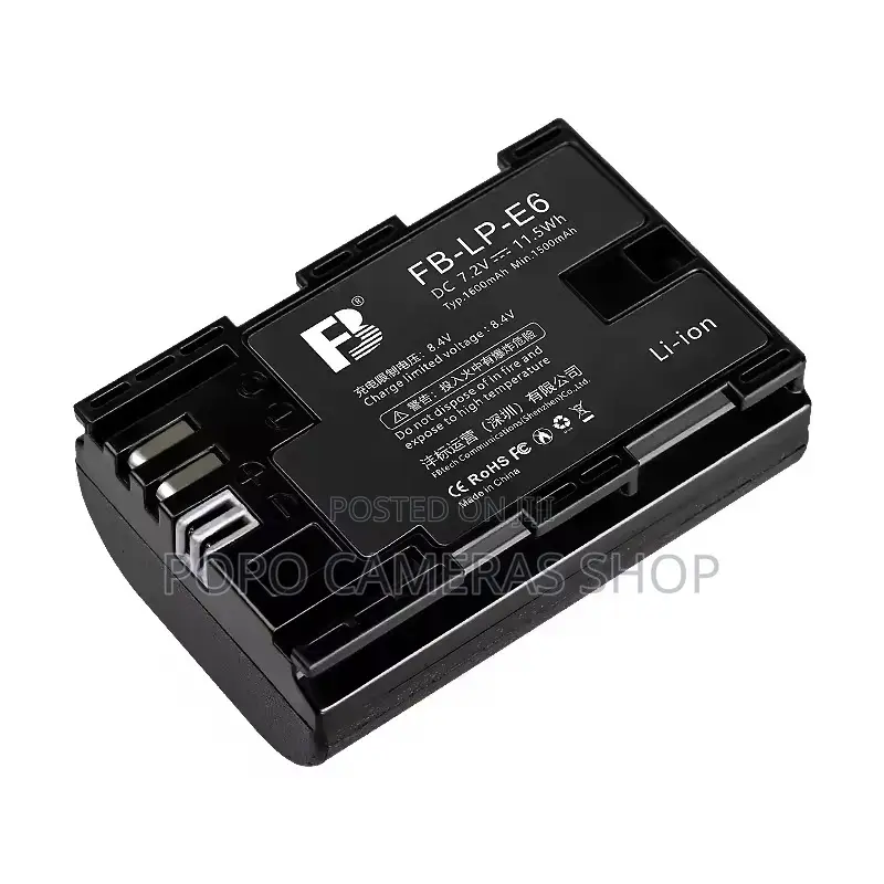 FB LP-E6 Battery ( for Canon 6D, 5D Mark 4,3,2 , 90D, R Et