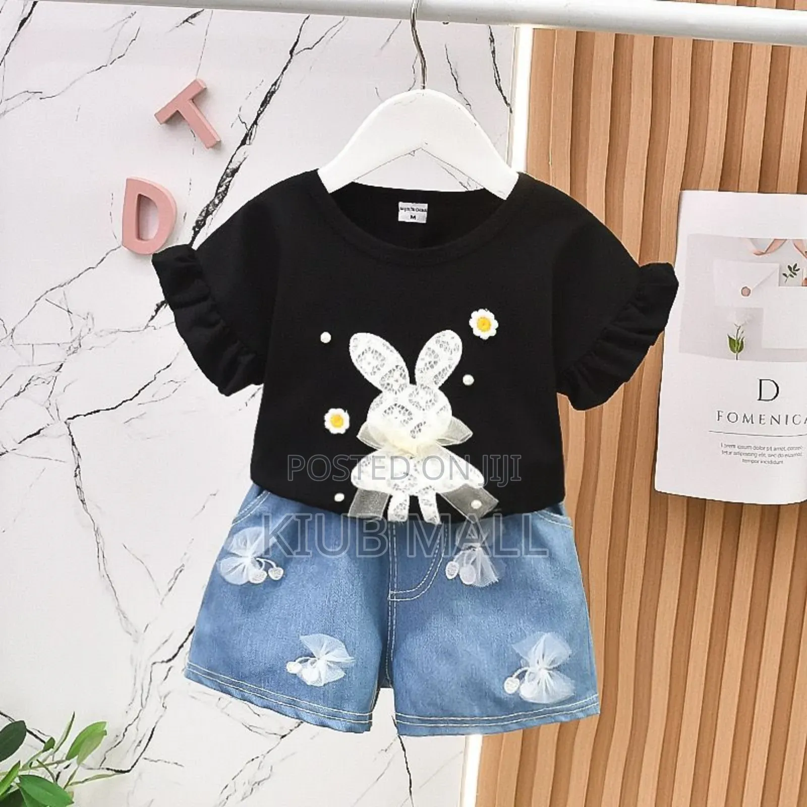 Kids Top With Jeans Shorts Girl