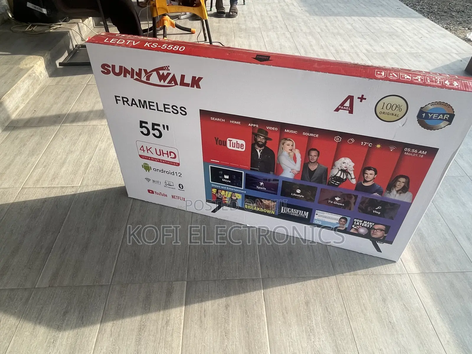 A+ Panel Sunnywalk 55′′4K UHD Android Smart Bezel-less TV