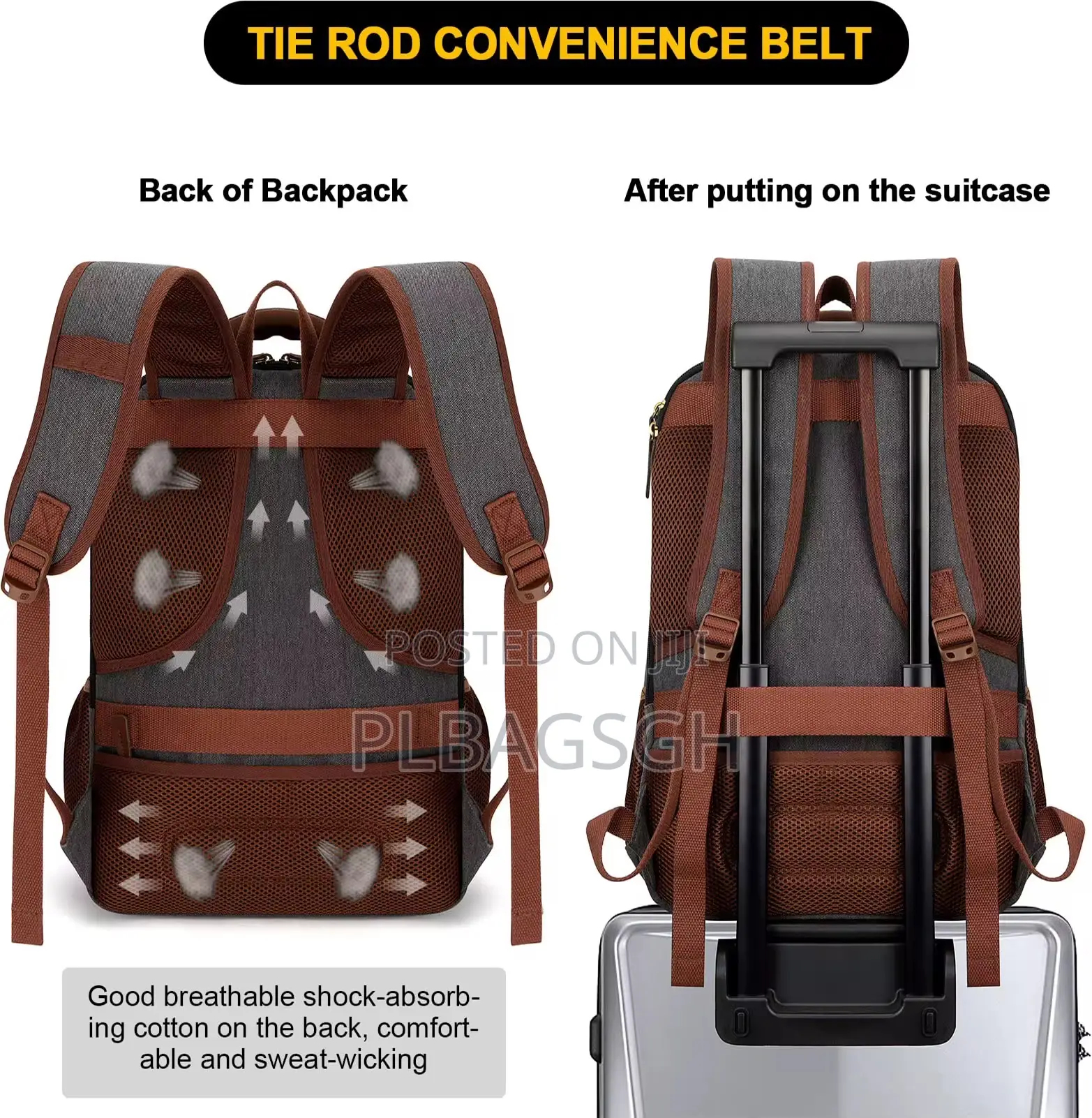 Khaki Multi Fashionable Backpack at Plbagsgh