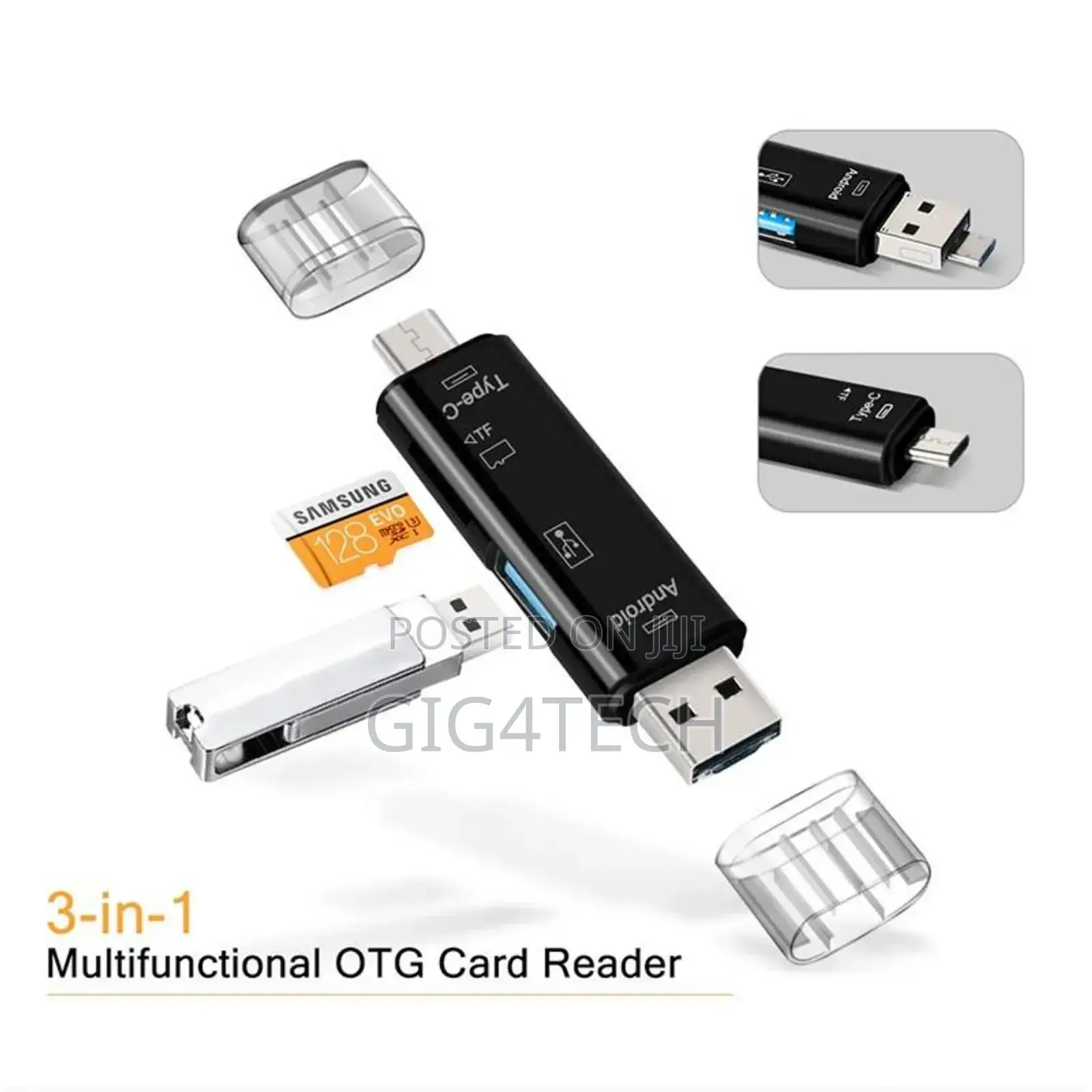 Go Des GD-DK108 3 in 1 Type-C Input Otg Memory Card Reader