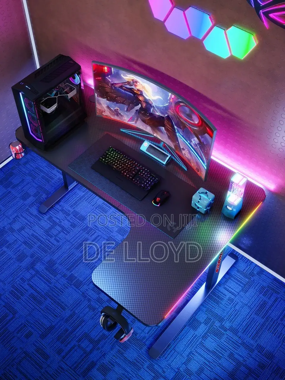 L Shaped Table With RGB