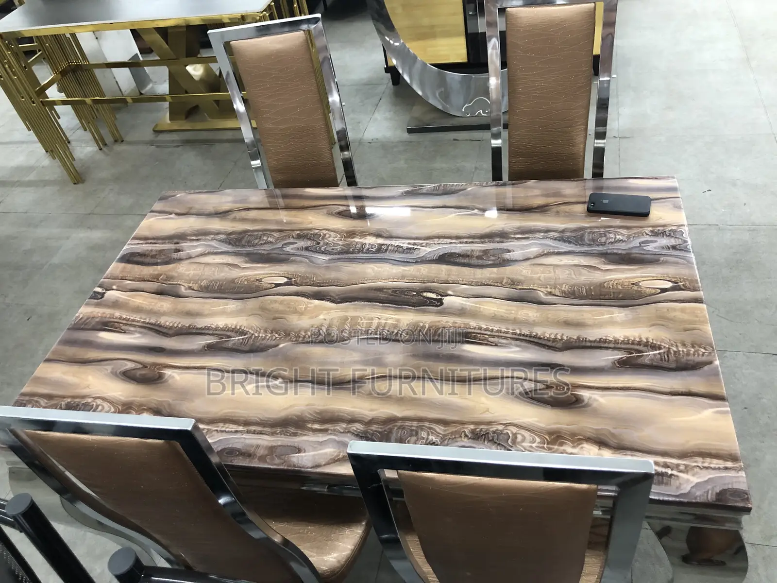 Foreign Quality Marble Dining Table With Four Chairs