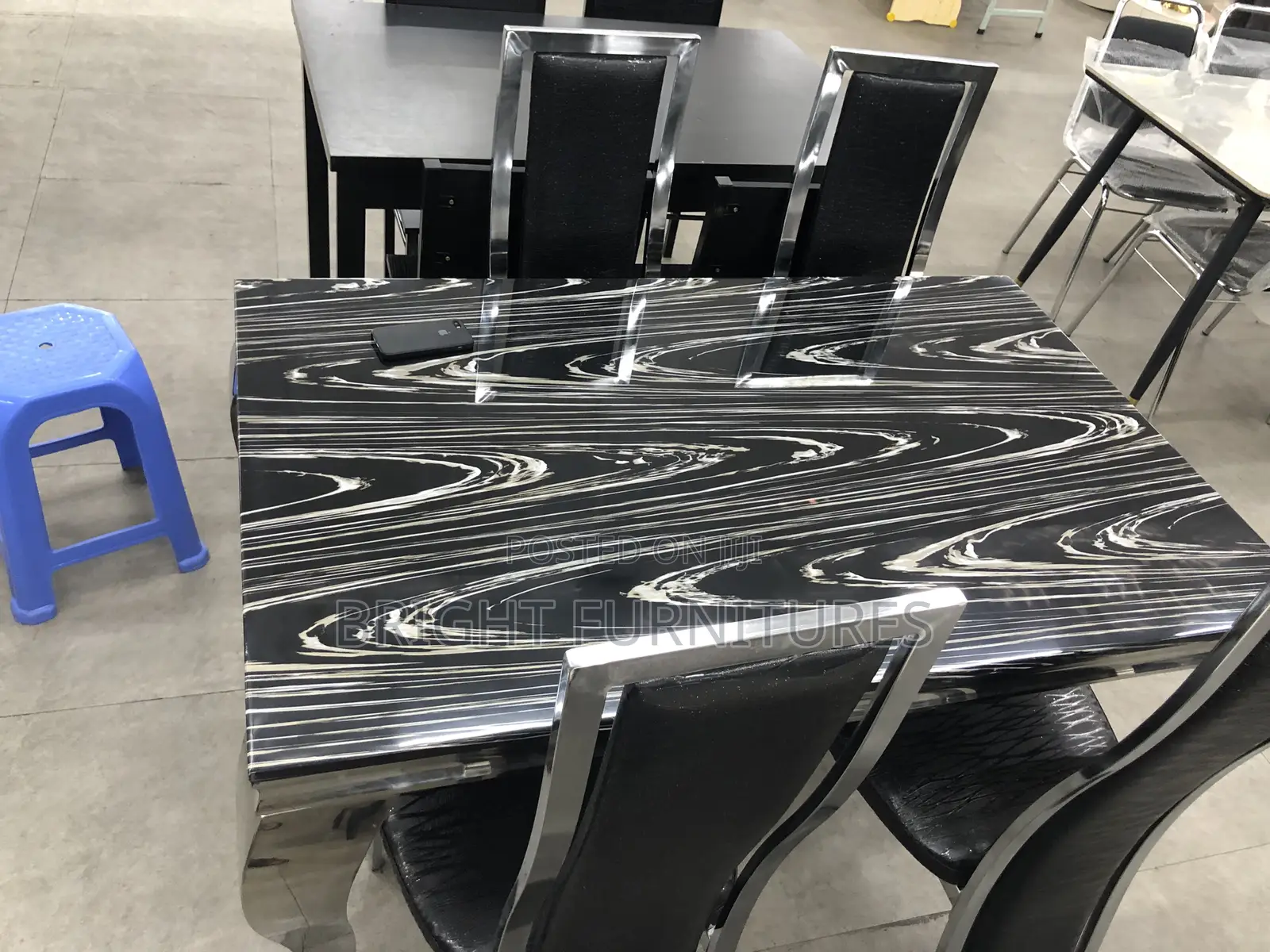 Foreign Quality Marble Dining Table With Four Chairs