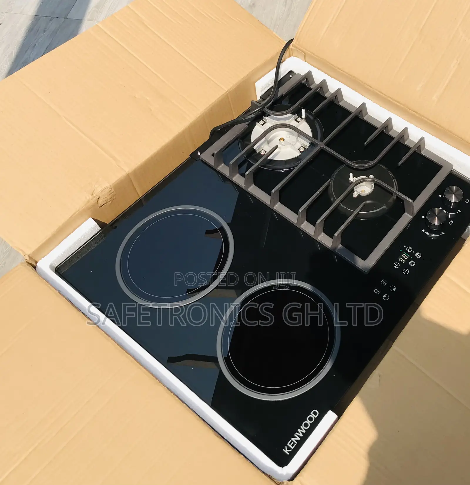 New Instat Kenwood 2 Electric 2 Gas Hobs Glass Black