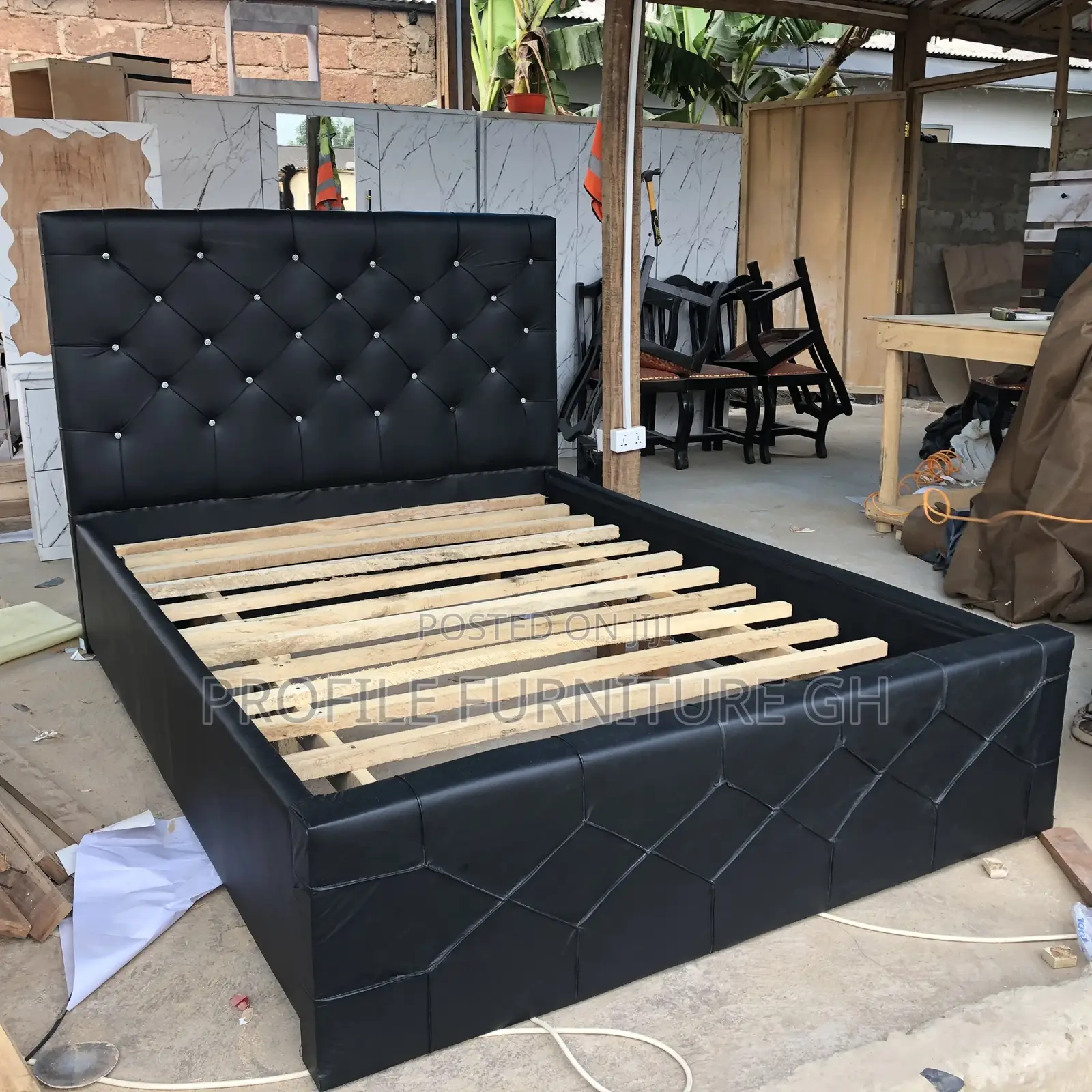 This Eudaemonia Black Double Bed-Frame//Double Bedframe